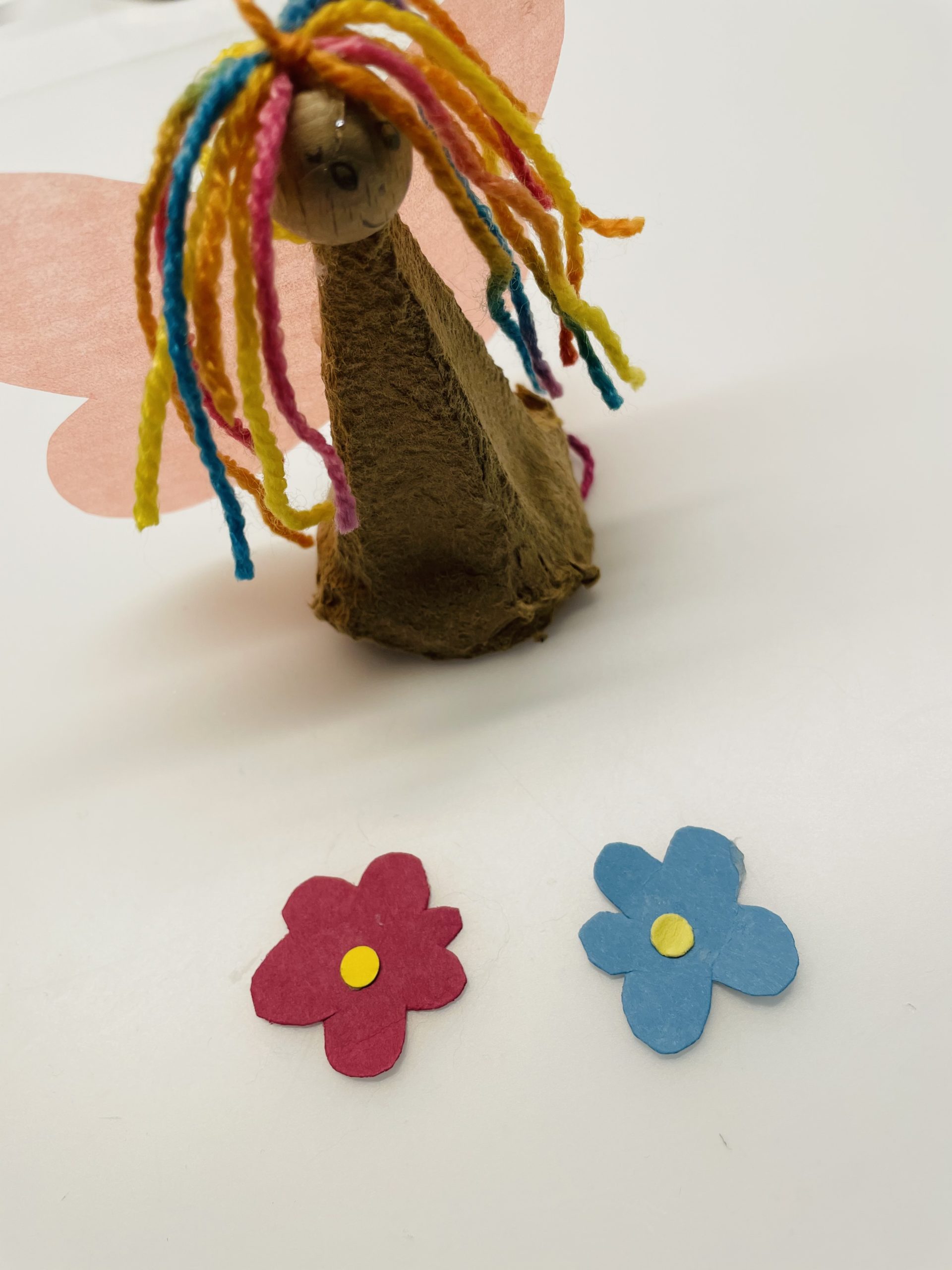 Bild zum Schritt 21 für das Bastel- und DIY-Abenteuer für Kinder: 'Bastelt abschließend noch zwei kleine Blumen und klebt diese vorne...'