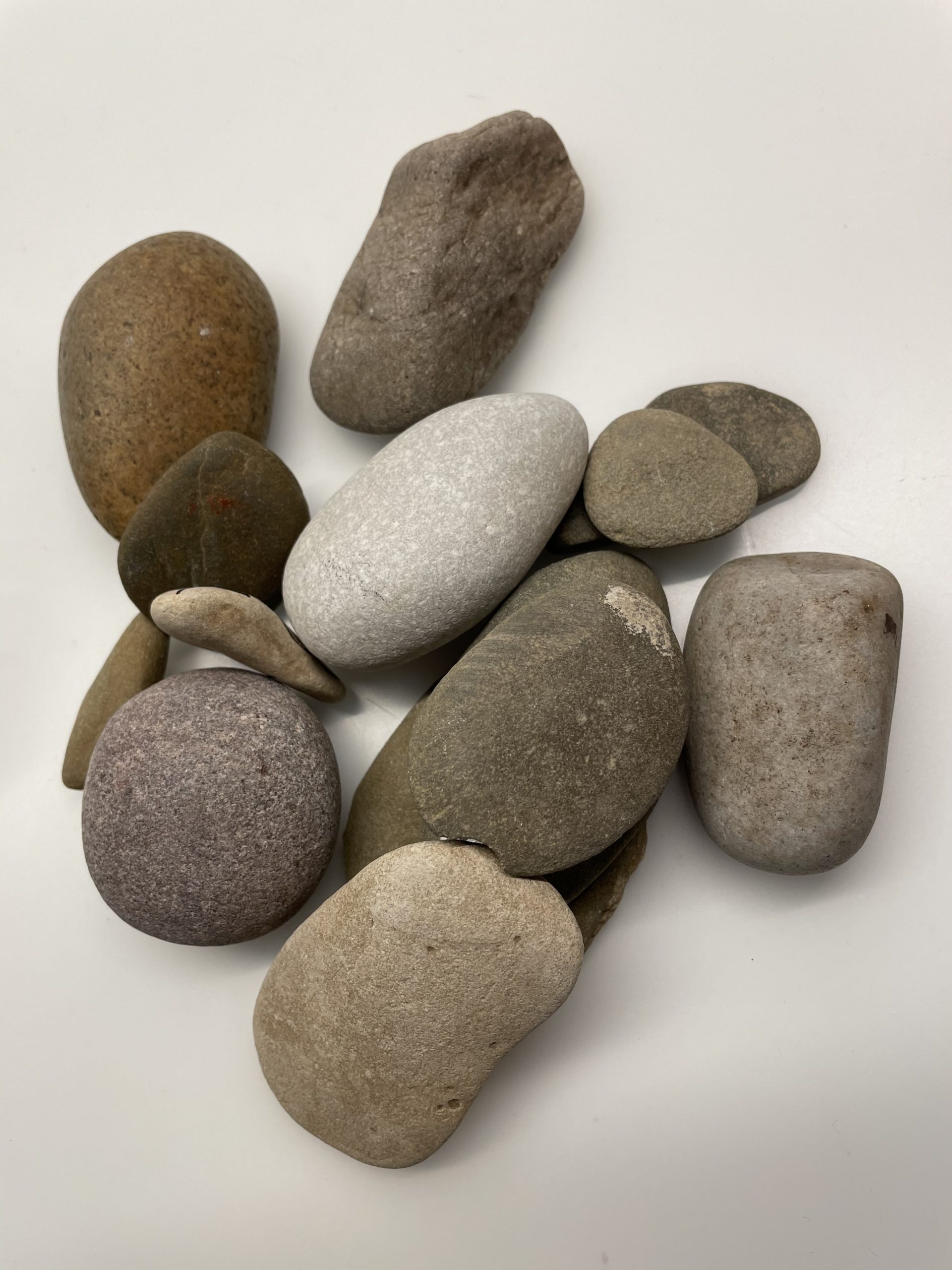Bild zum Schritt 1 für das Bastel- und DIY-Abenteuer für Kinder: 'Sucht euch zuerst glatte abgerundete Steine. Diese können unterschiedliche Farben...'