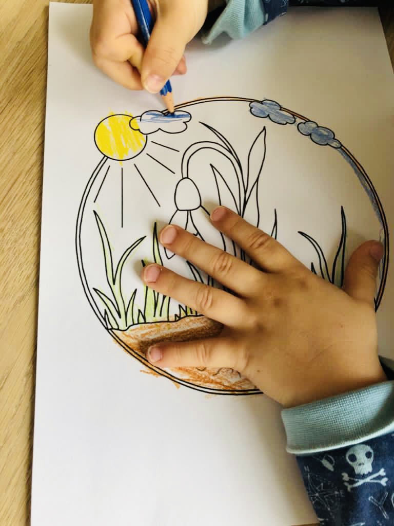 3. Bild zum Schritt 3 für das Bastel- und DIY-Abenteuer für Kinder: 'Legt eine Unterlage zum Malen aus und malt euer Bild...'