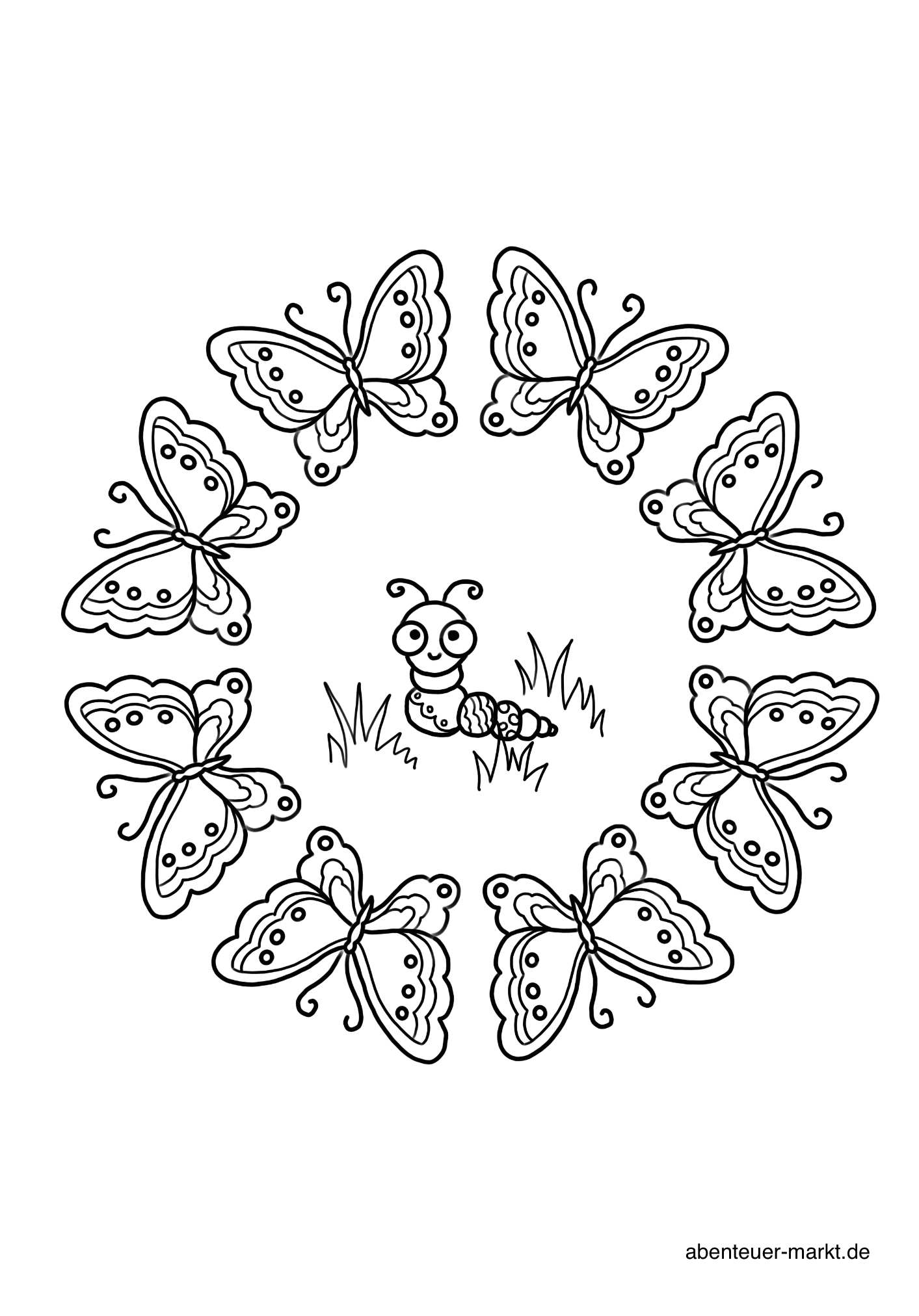 Bild zum Schritt 2 für die Kinder-Beschäftigung: 'Raupe mit Schmetterlingen'