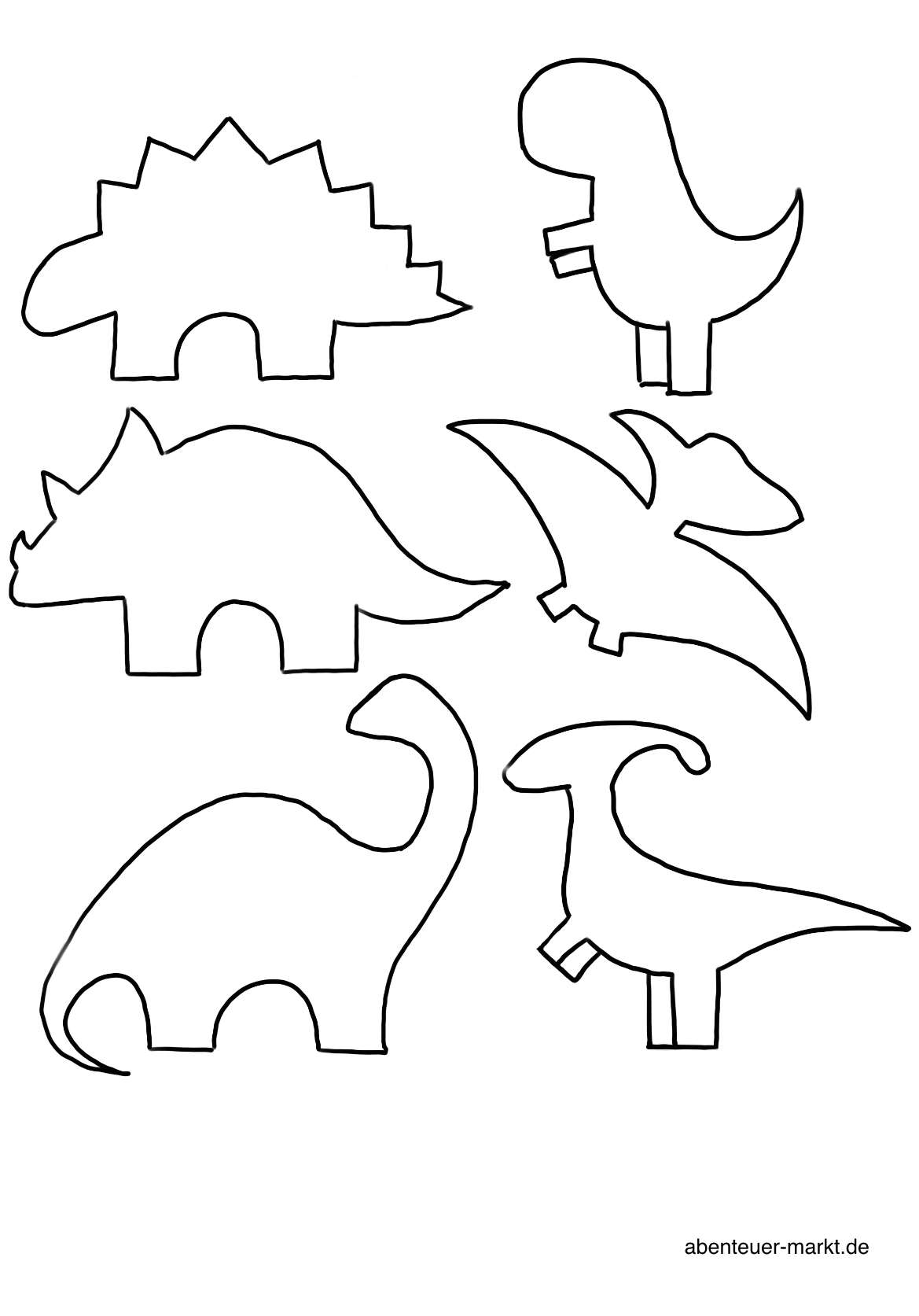 2. Bild zum Schritt 1 für das Bastel- und DIY-Abenteuer für Kinder: 'Wählt euch zuerst eine Dinosaurier Vorlage aus und druckt die...'