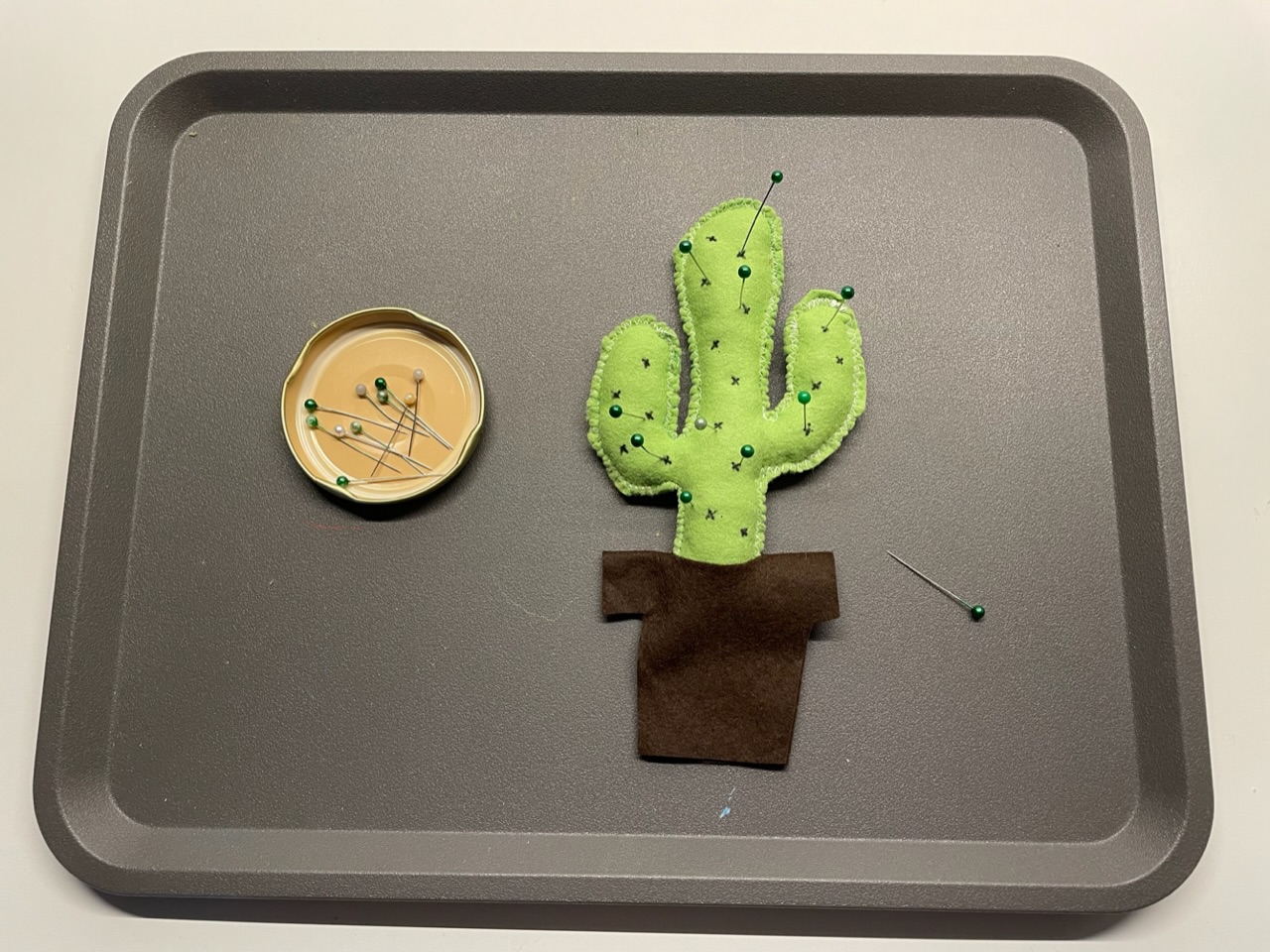 Bild zum Schritt 13 für das Bastel- und DIY-Abenteuer für Kinder: 'Als Feinmotorikspiel:  Legt den Kaktus auf ein Tablett, mit...'