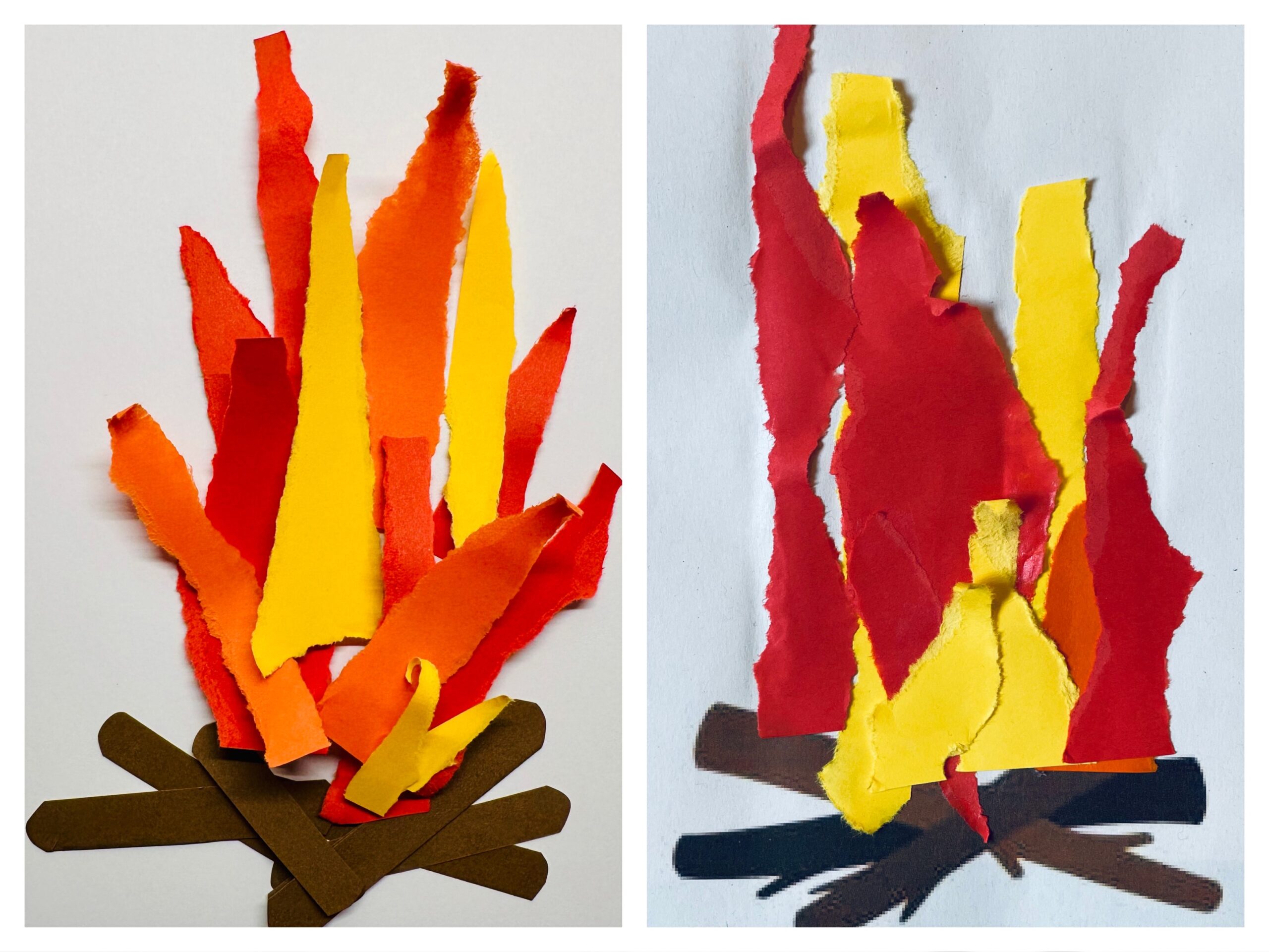 2. Bild zum Schritt 15 für das Bastel- und DIY-Abenteuer für Kinder: 'Die Flammen/ Lagerfeuer können sehr unterschiedlich sein, das zeigt wie...'