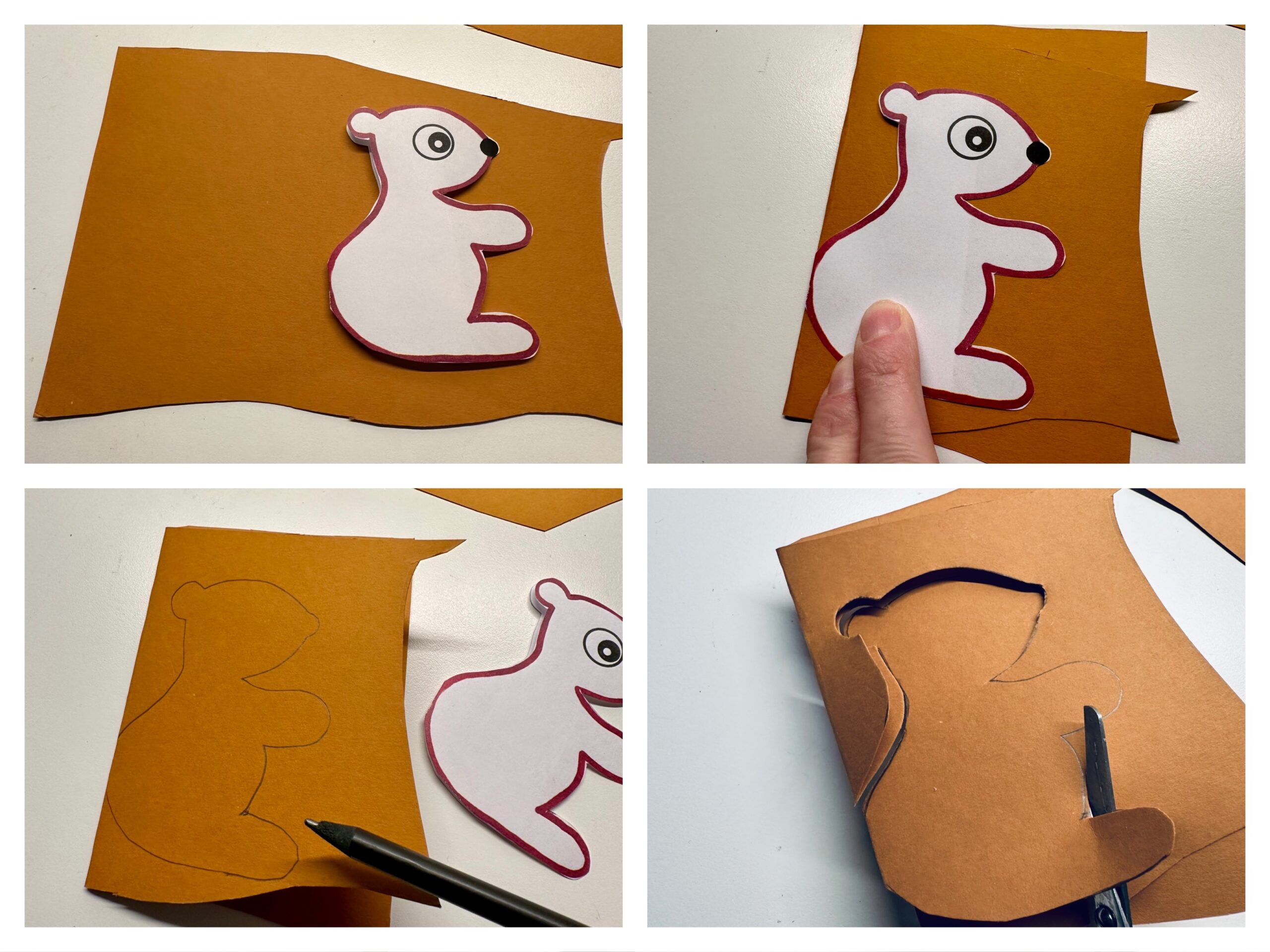 Bild zum Schritt 5 für das Bastel- und DIY-Abenteuer für Kinder: 'Faltet das Papier doppelt und übertragt die Schablone auf das...'