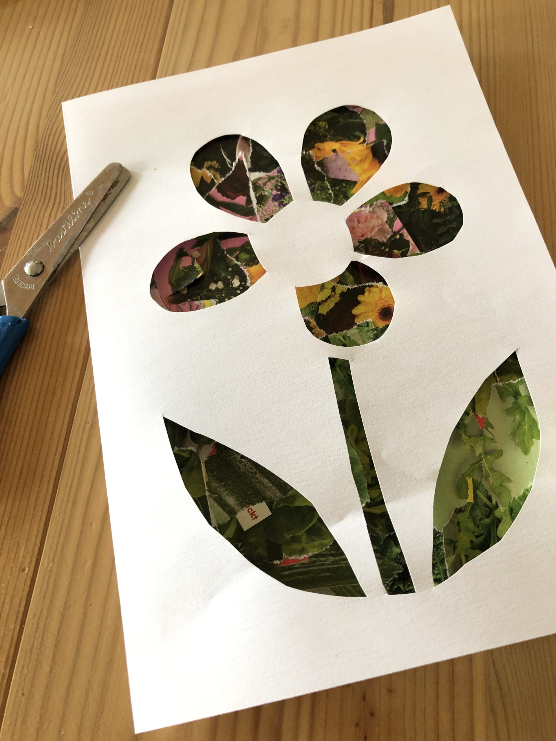 Bild zum Schritt 6 für das Bastel- und DIY-Abenteuer für Kinder: 'Schneide die Blumeninnenteile heraus (siehe Bild).'