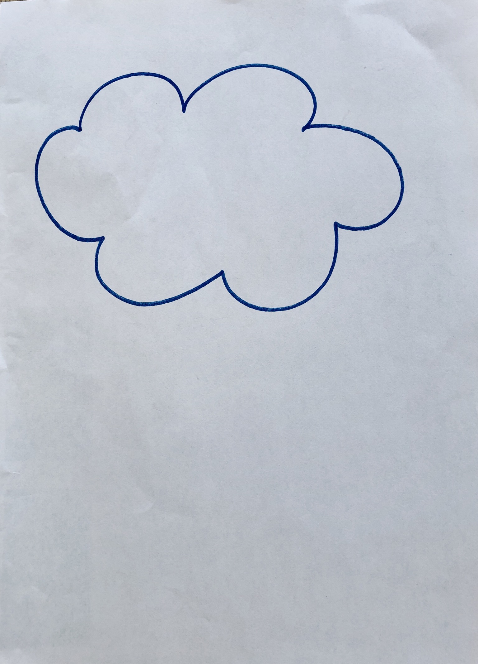 Bild zum Schritt 1 für die Kinder-Beschäftigung: 'Eine Wolke aufmalen'