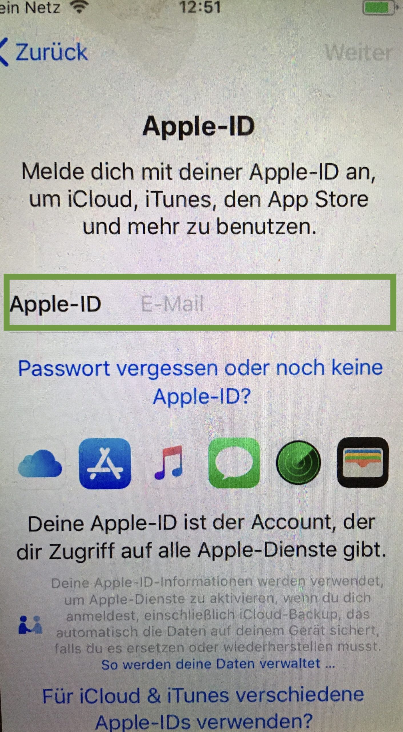 Bild zum Schritt 11 für die Kinder-Beschäftigung: 'Als nächstes gibst du die Apple-ID deines Kindes ein oder...'