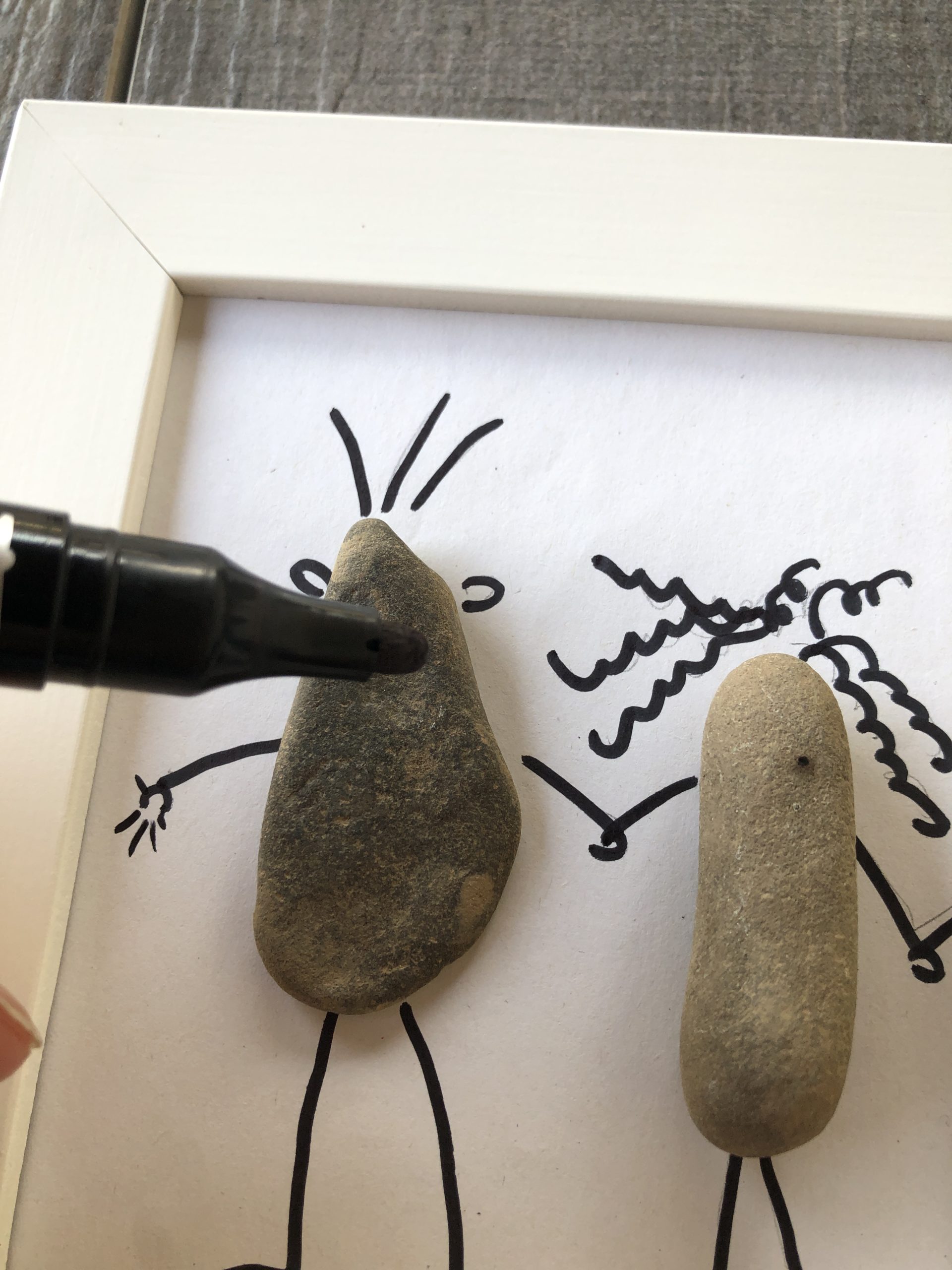 Bild zum Schritt 8 für das Bastel- und DIY-Abenteuer für Kinder: 'Nun könnt ihr auf eure Steine noch die Gesichter mit...'