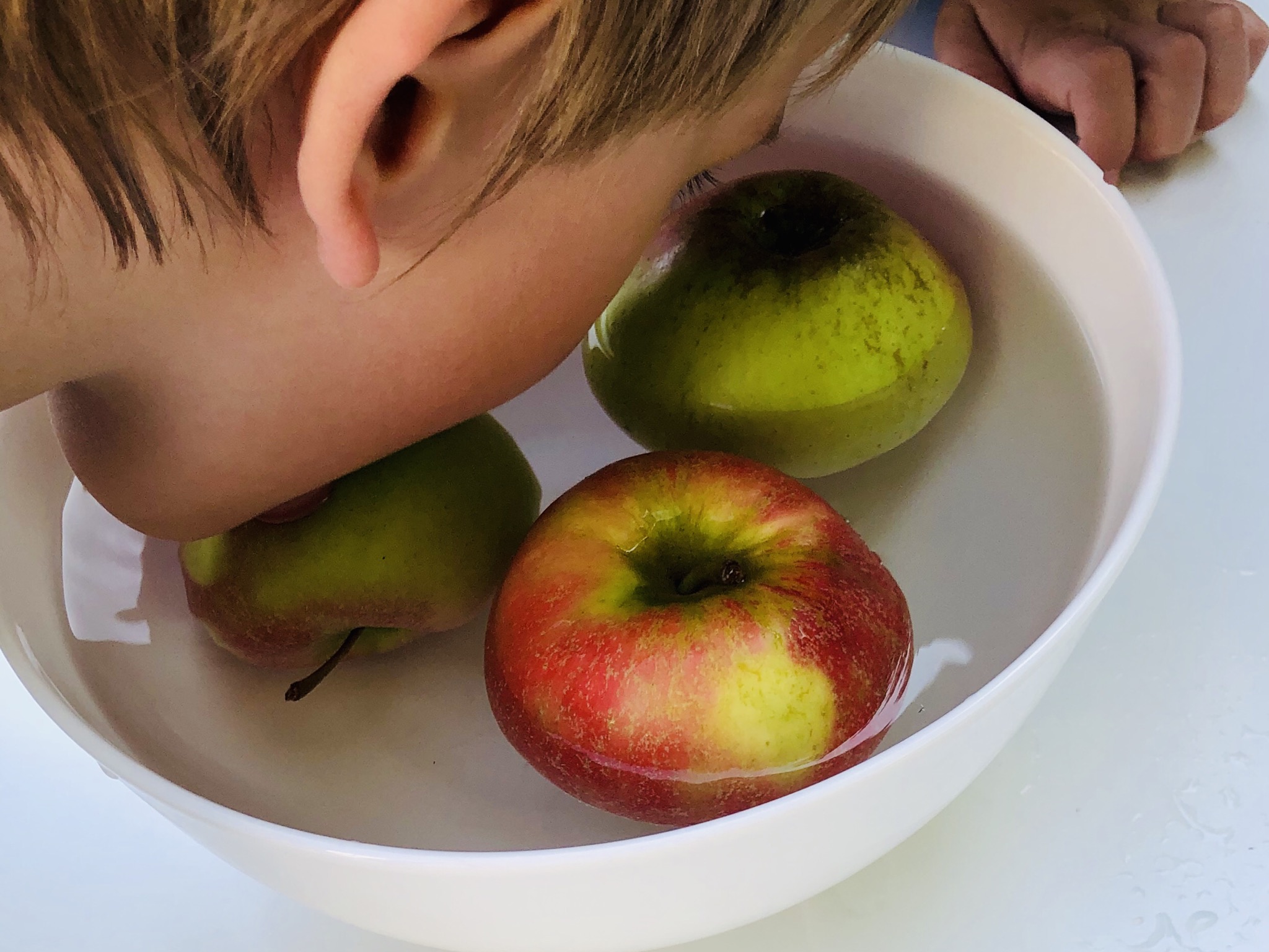 Bild zum Schritt 3 für das Bastel- und DIY-Abenteuer für Kinder: 'Ihr könnt natürlich auch ganze Äpfel verwenden.'