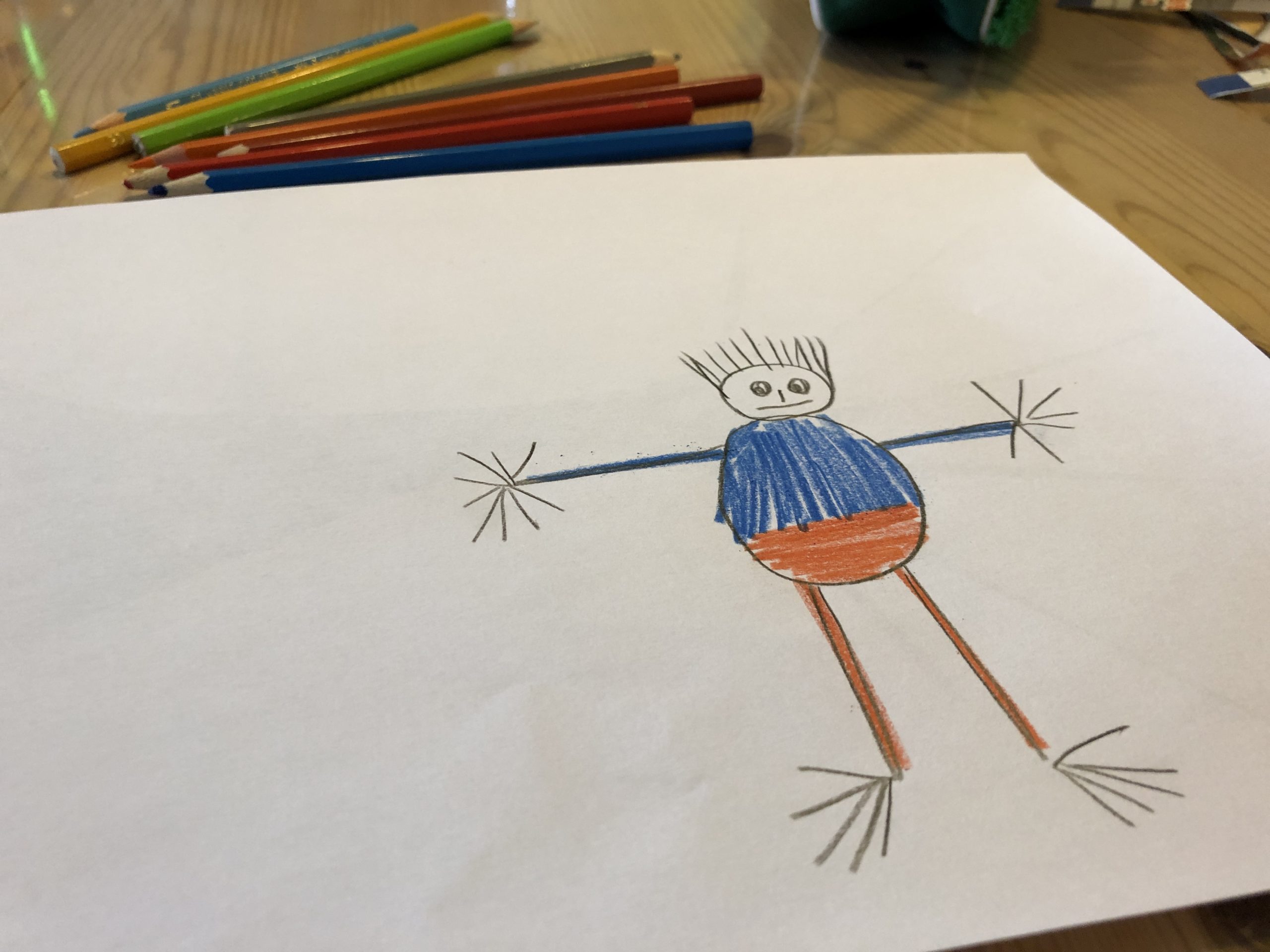 Bild zum Schritt 1 für das Bastel- und DIY-Abenteuer für Kinder: 'Lasst eure Kinder ein Kind/sich selbst malen.'