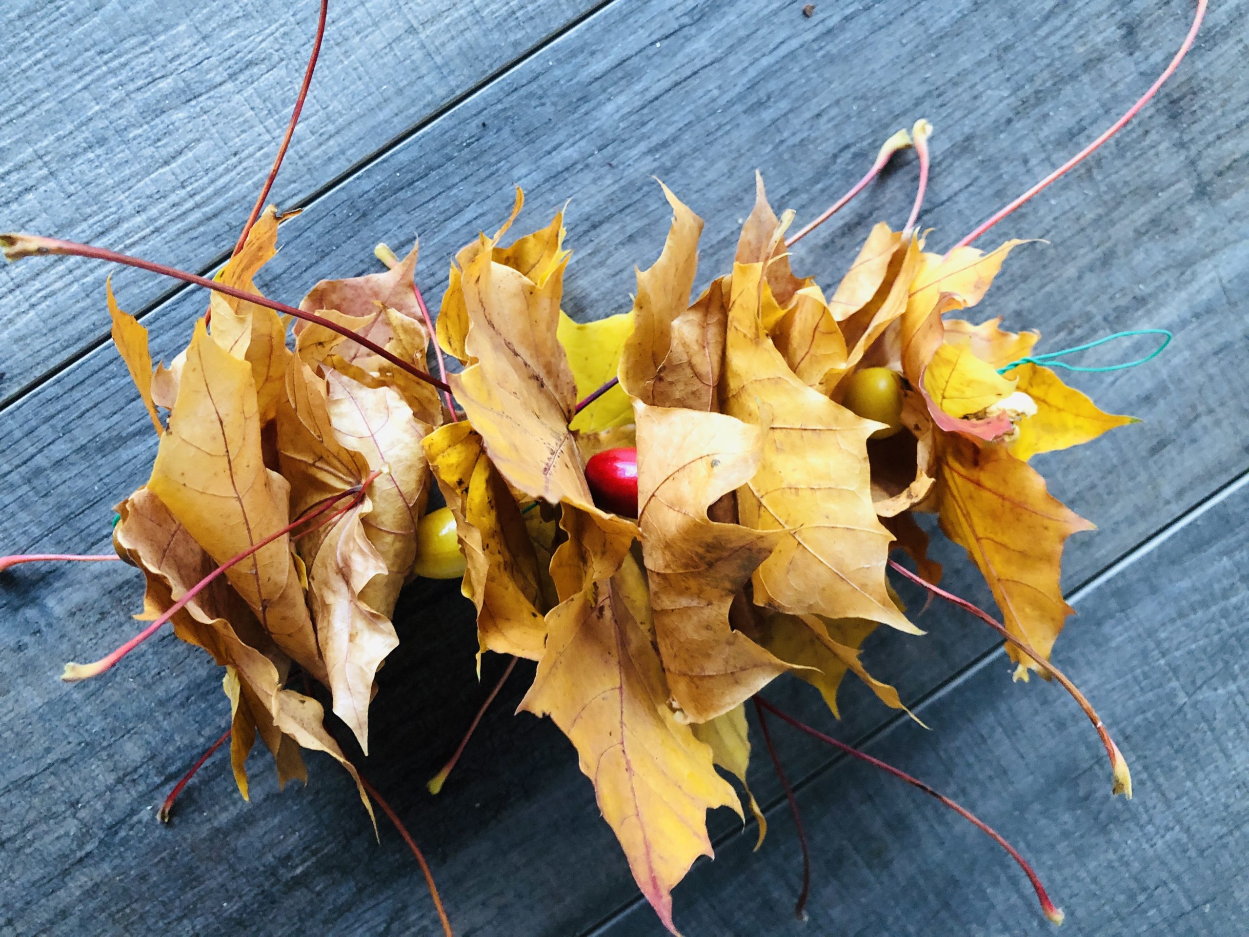 Bild zum Schritt 19 für das Bastel- und DIY-Abenteuer für Kinder: 'Fertig ist eure Blättergirlande mit Holzperlen.'
