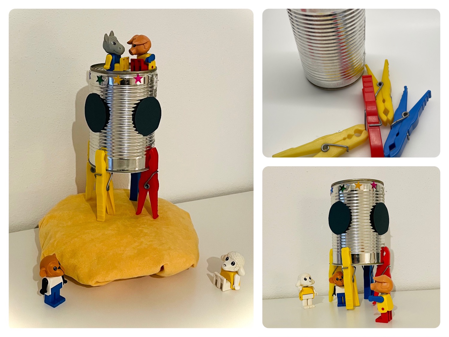 Titelbild zur Bastel- und DIY-Idee für Kinder '(589) Blechdosen-Rakete'