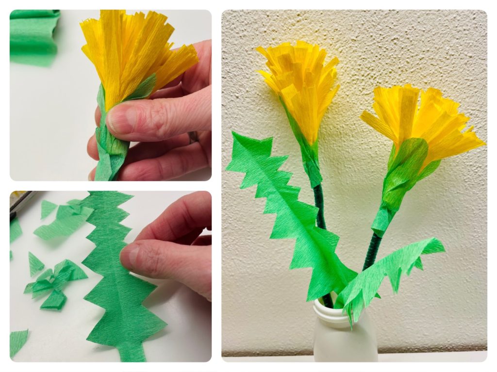 Löwenzahn aus Krepppapier