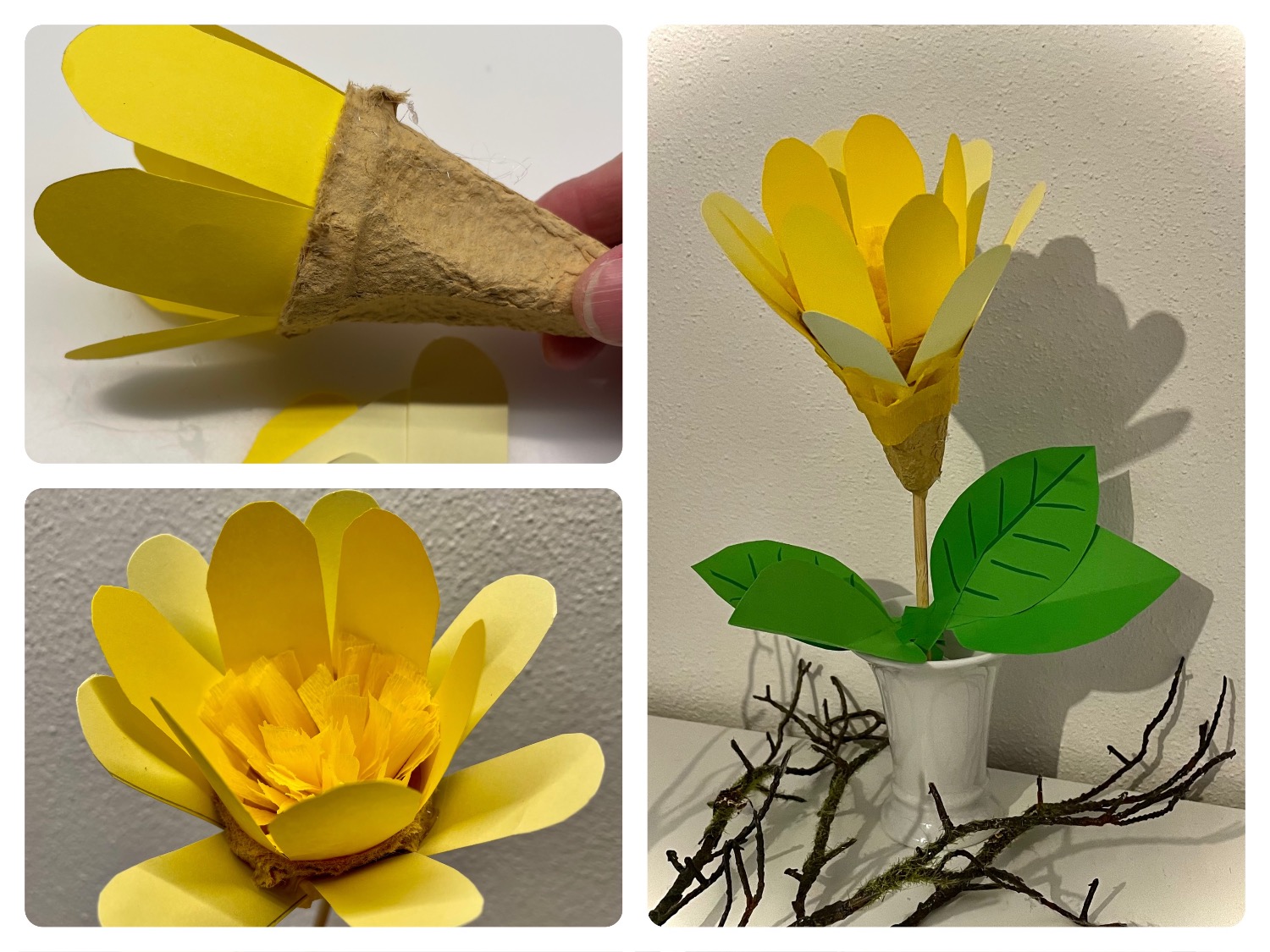 Titelbild zur Bastel- und DIY-Idee für Kinder '(637) Blume aus Eierkarton'