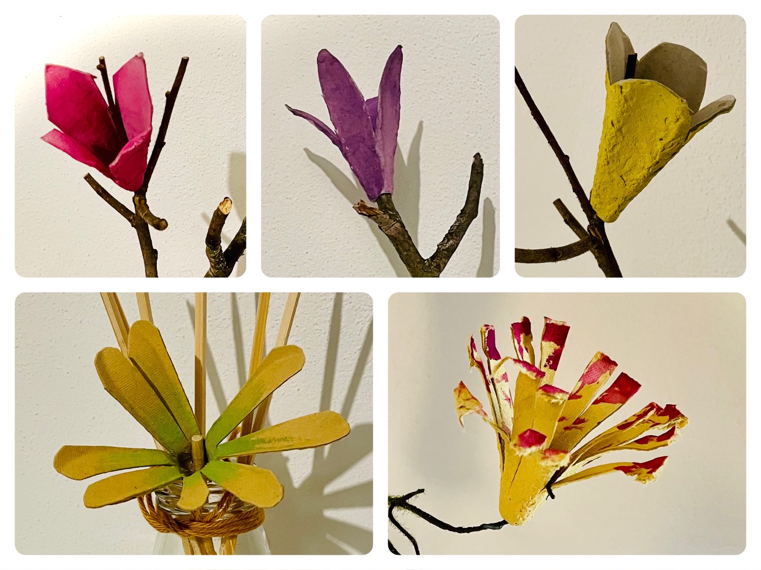 Titelbild zur Bastel- und DIY-Idee für Kinder '(639) Einfache Blumen aus Eierkarton basteln'