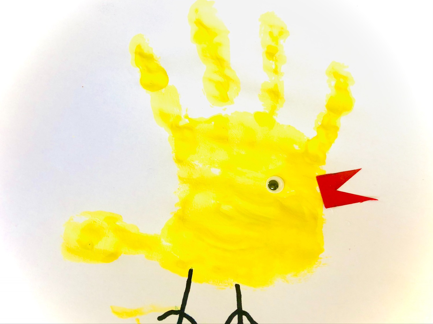 Titelbild zur Bastel- und DIY-Idee für Kinder '(673) Kücken – Handabdruck'