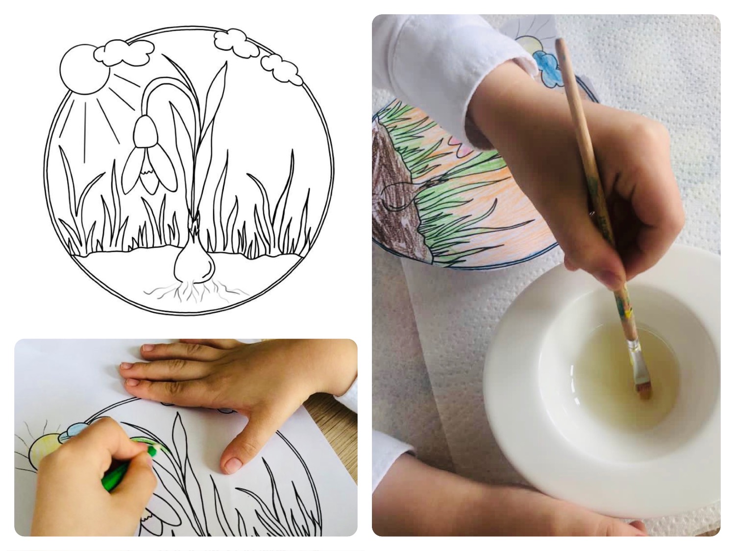Titelbild zur Bastel- und DIY-Idee für Kinder '(682) Schneeglöckchen – Zauberbild'