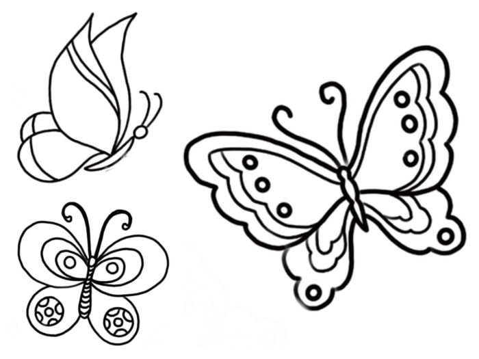 Titelbild zur Bastel- und DIY-Idee für Kinder '(688) 5 Ausmalbilder von Schmetterlingen'