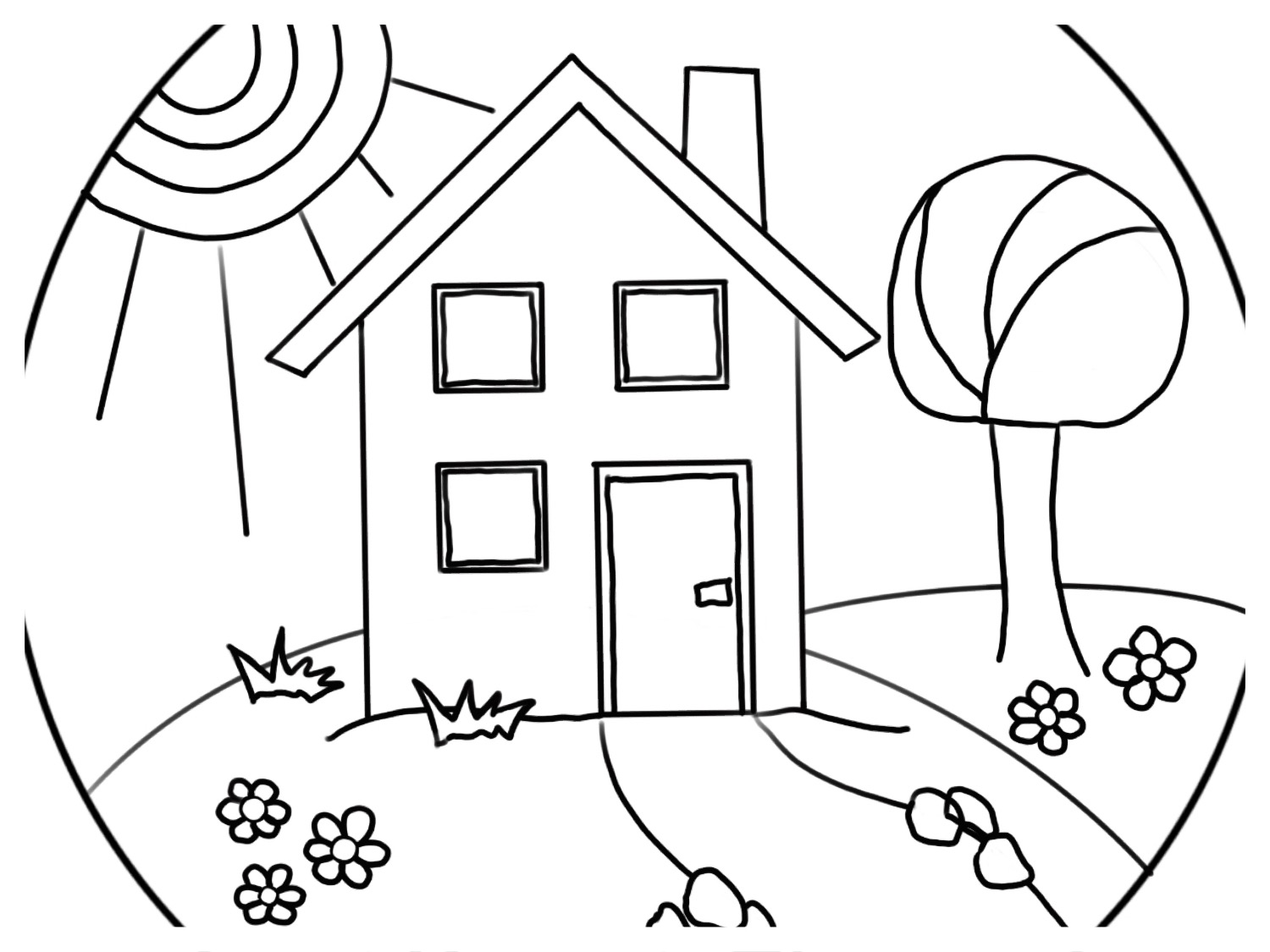 Titelbild zur Bastel- und DIY-Idee für Kinder '(698) 5 Ausmalbilder – Mandals zu Häusern'
