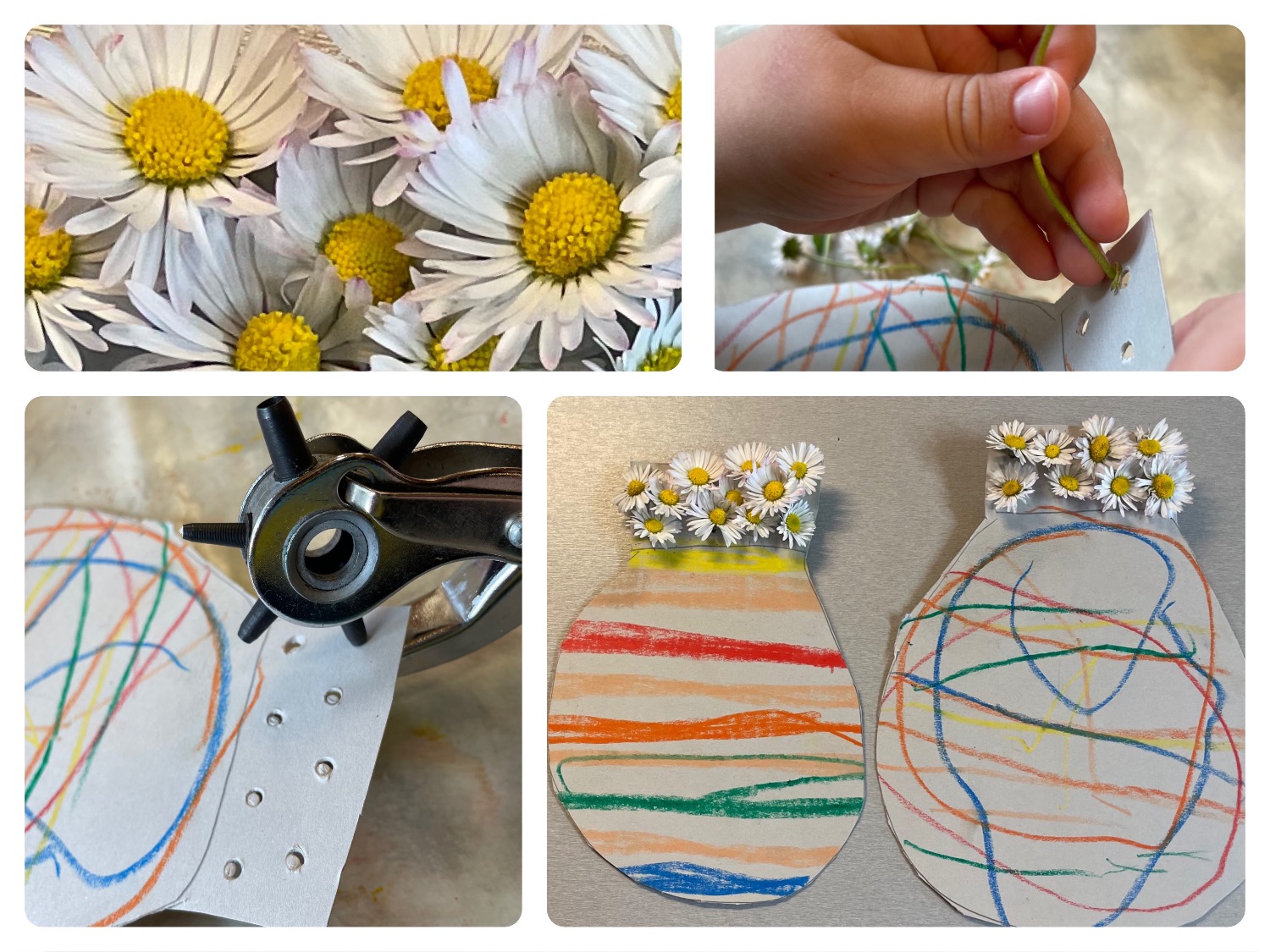 Titelbild zur Bastel- und DIY-Idee für Kinder '(775) Blumenvase basteln mit Gänseblümchen'
