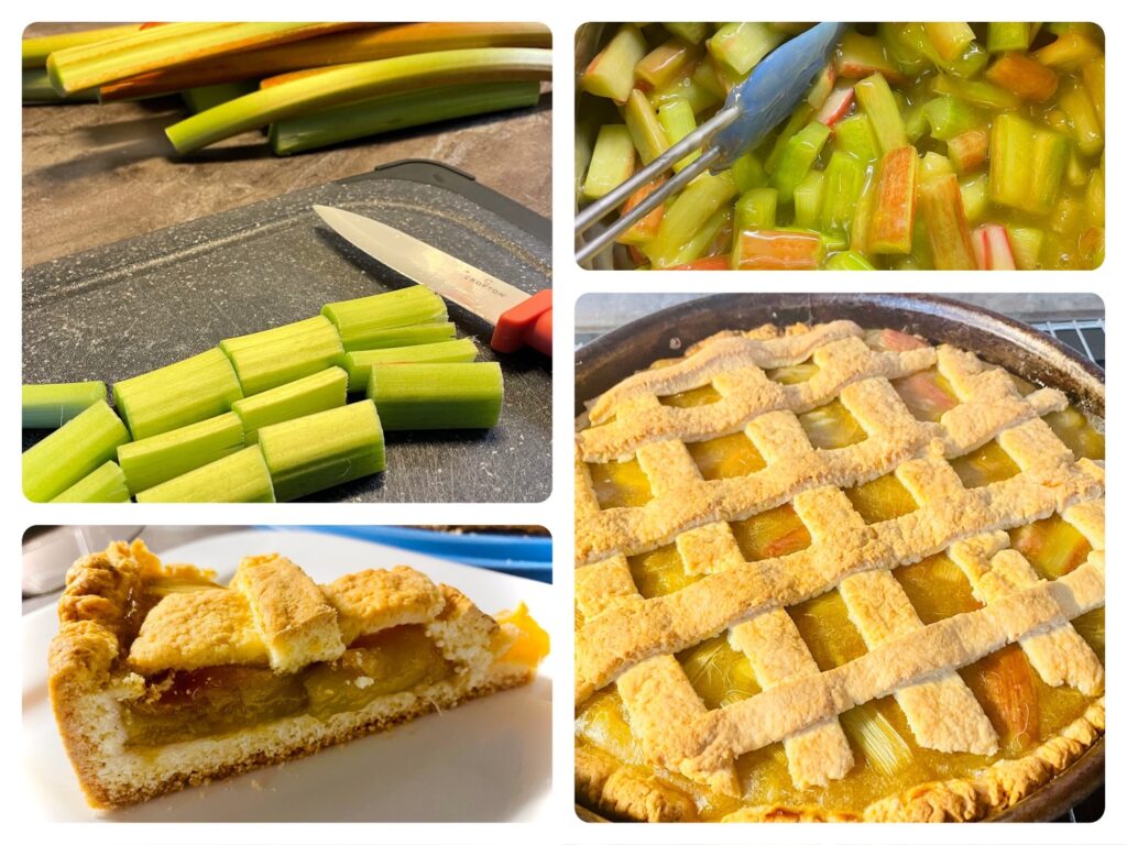 Kuchen mit Rhabarberkompott