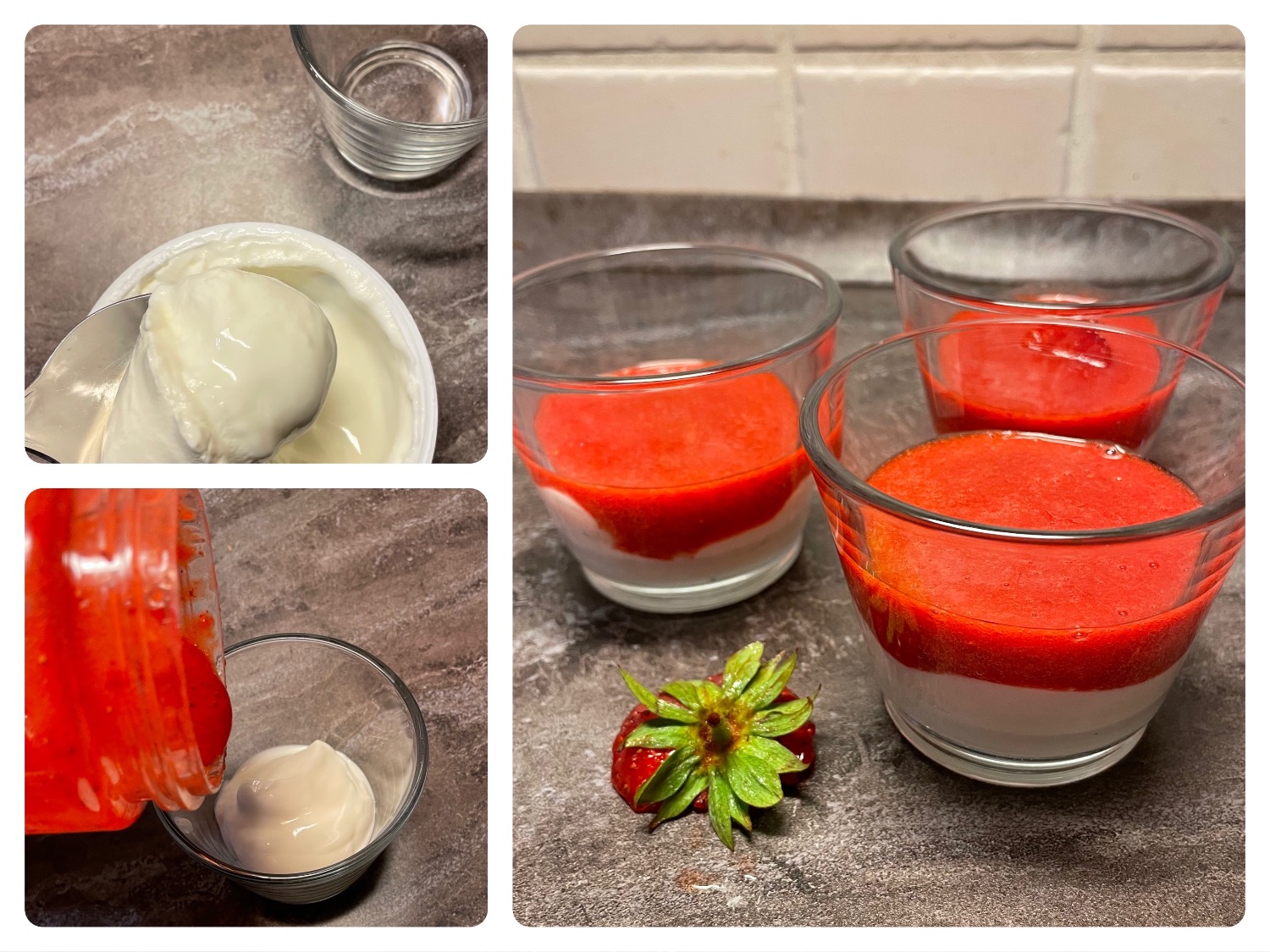 Titelbild zur Bastel- und DIY-Idee für Kinder '(810) Joghurt mit Erdbeermus'