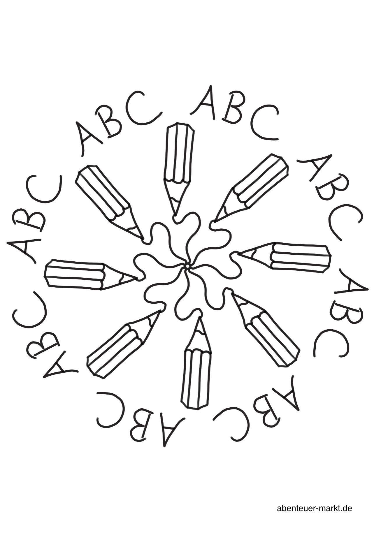Titelbild zur Bastel- und DIY-Idee für Kinder '(832) Stifte/ Einschulung Ausmalbilder'