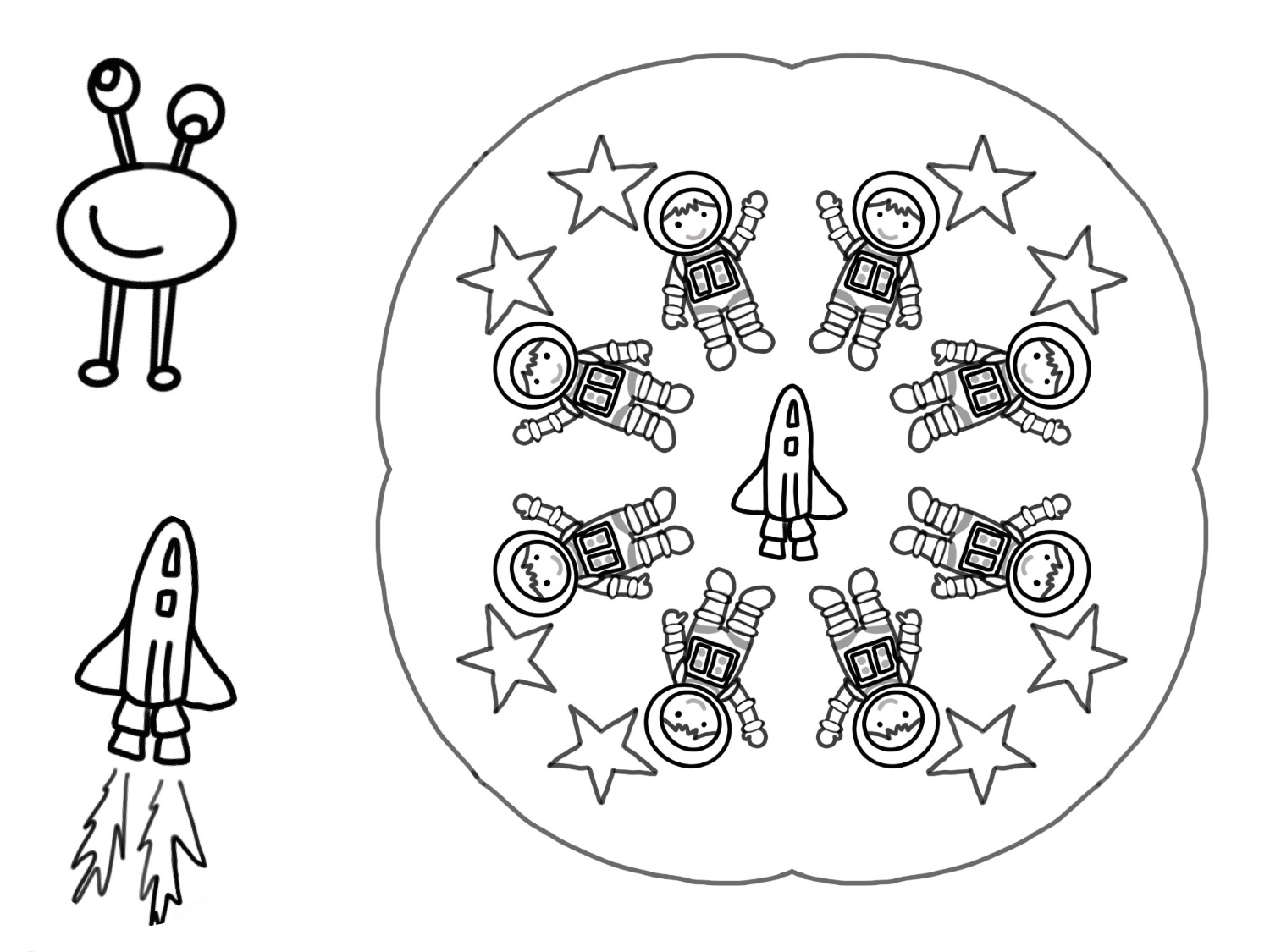 Titelbild zur Bastel- und DIY-Idee für Kinder '(880) Ausmalbilder Astronauten (Mandalas)'