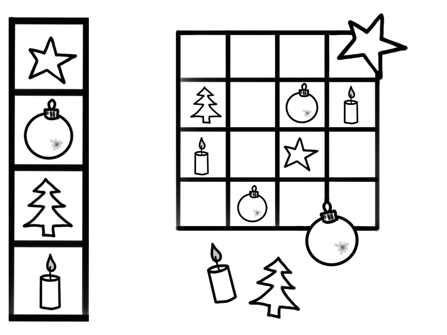 Titelbild zur Bastel- und DIY-Idee für Kinder '(912) Weihnachts-Sudoku für Kinder (mehrere)'