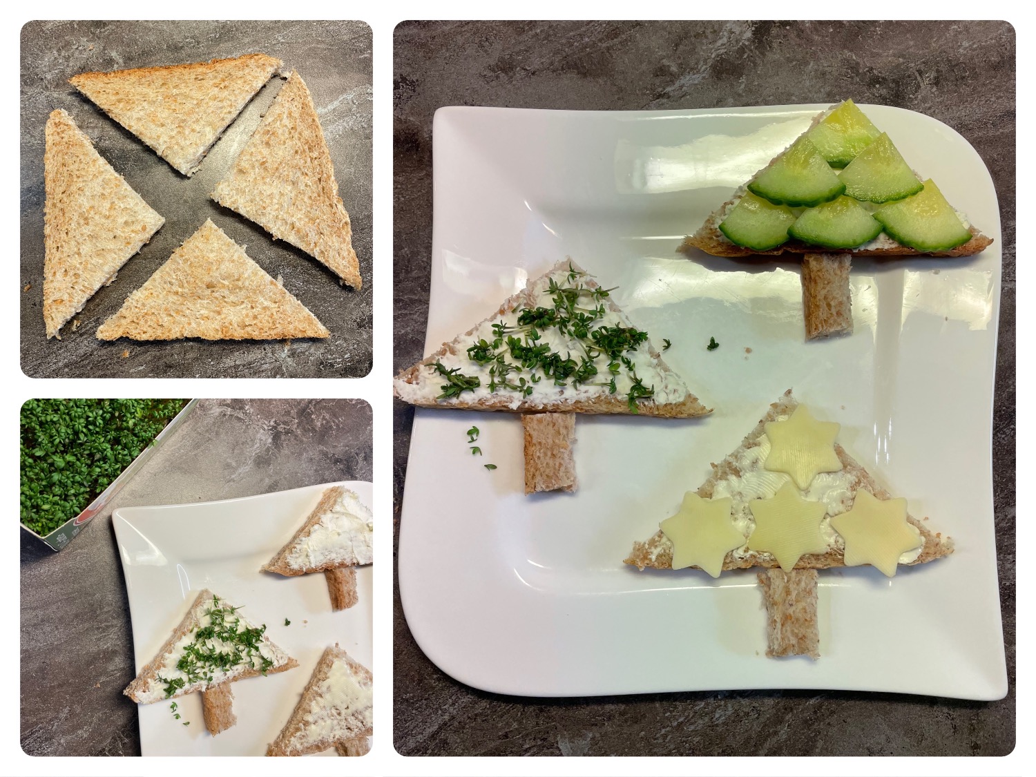 Titelbild zur Bastel- und DIY-Idee für Kinder '(918) Deftige Toast-Bäume – Fingerfood zu Weihnachten'