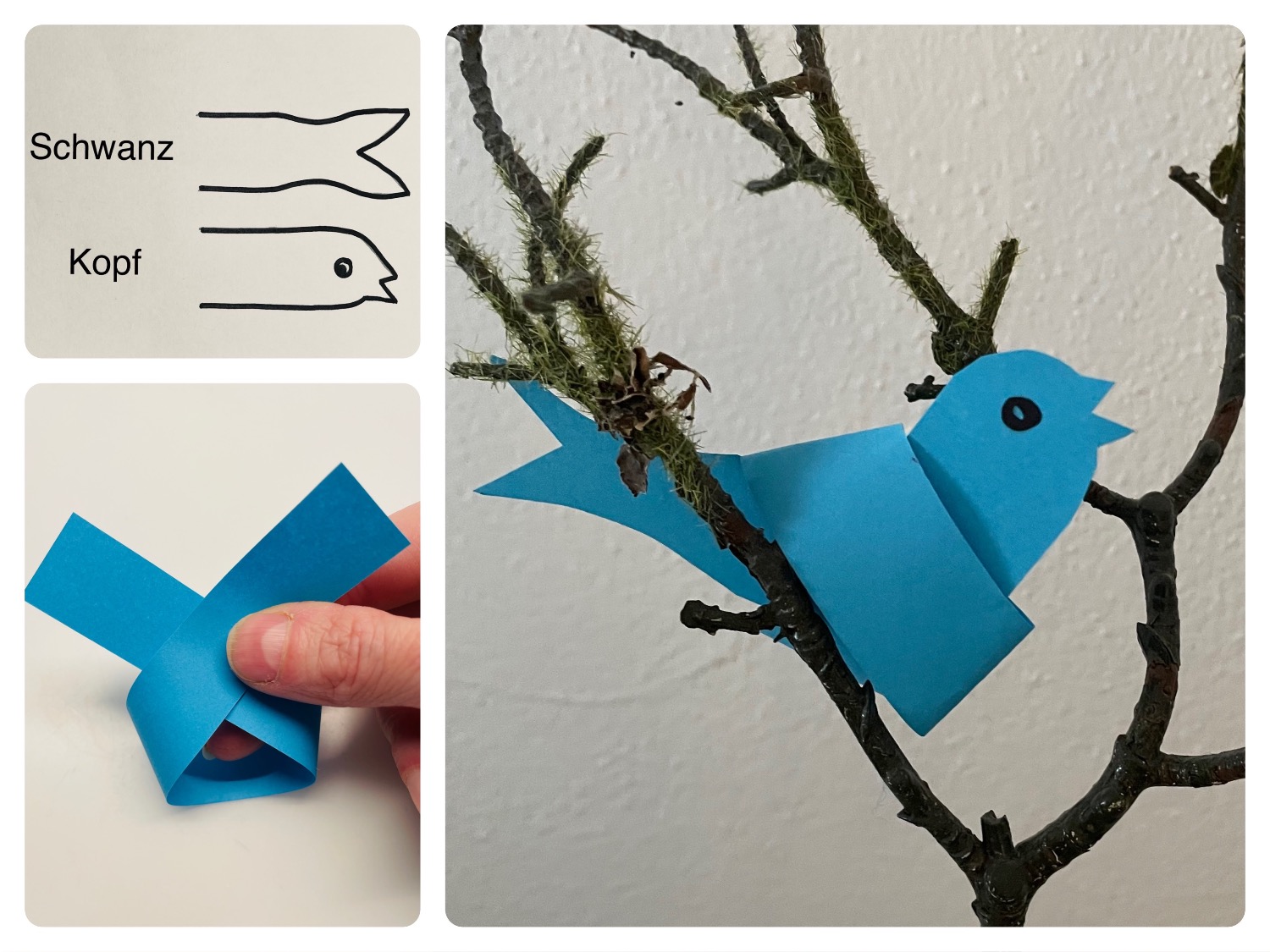 Titelbild zur Bastel- und DIY-Idee für Kinder '(932) Papier-Vogel basteln'