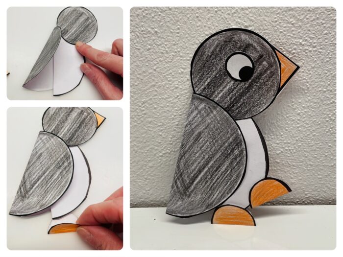 Titelbild zur Idee für die Beschäftigung mit Kindern 'Kleiner Pinguin aus Papier'