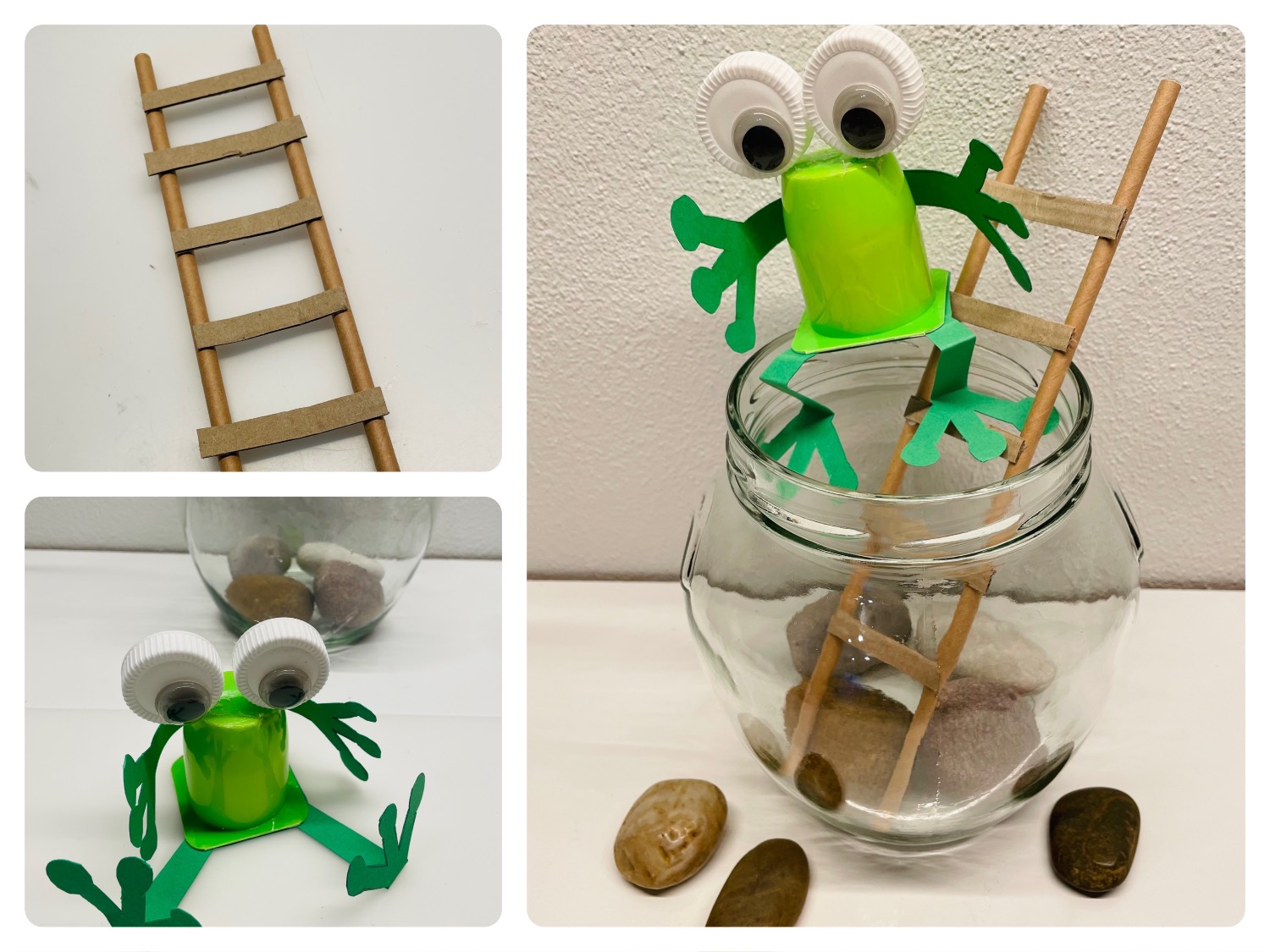 Titelbild zur Bastel- und DIY-Idee für Kinder '(958) Wetter – Frosch im Glas basteln'