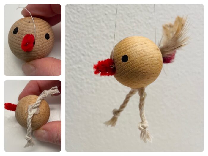 Titelbild zur Bastel- und DIY-Idee für Kinder '(961) Vogel aus einer Kugel'