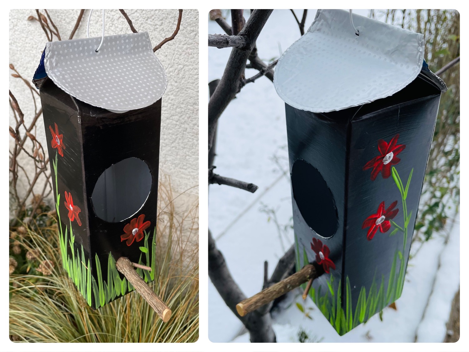 Titelbild zur Bastel- und DIY-Idee für Kinder '(965) Vogelhaus aus Verpackungsmaterial'