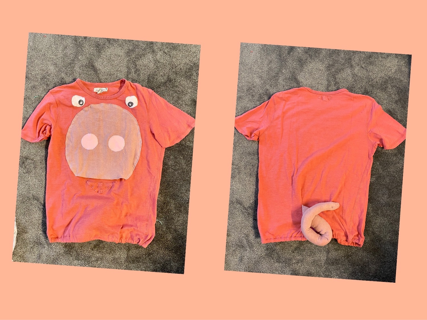 Titelbild zur Bastel- und DIY-Idee für Kinder '(993) Faschingskostüm: Schwein aus einem T-Shirt'