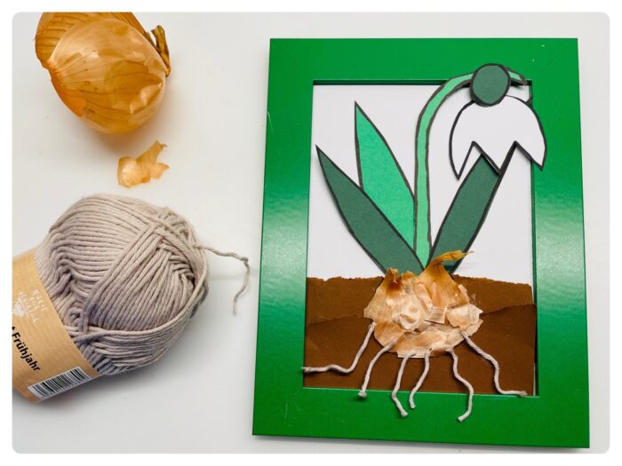 Titelbild zur Bastel- und DIY-Idee für Kinder '(1045) Schneeglöckchen mit Zwiebel basteln'