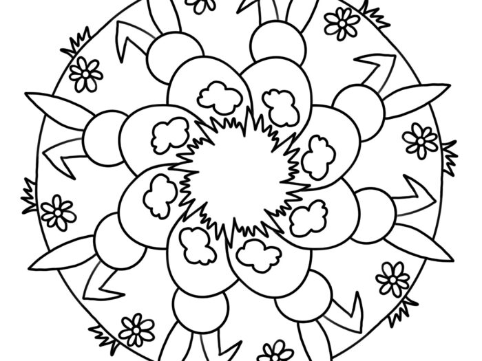 Titelbild zur Bastel- und DIY-Idee für Kinder '(1059) Mandalas/ Ausmalbilder: Osterhasen'