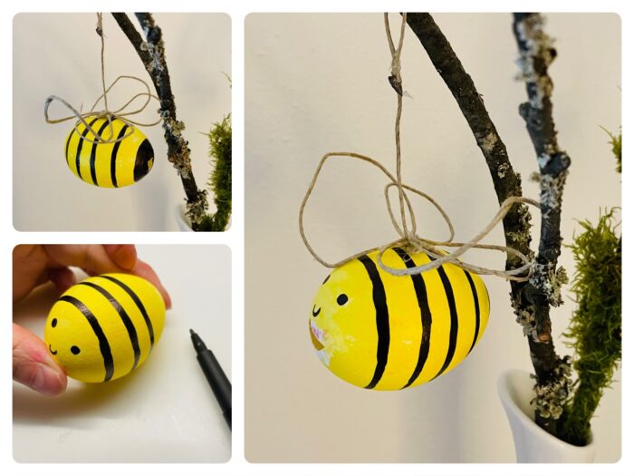 Titelbild zur Bastel- und DIY-Idee für Kinder '(1134) Biene basteln – Biene aus ausgeblasenem Ei basteln'