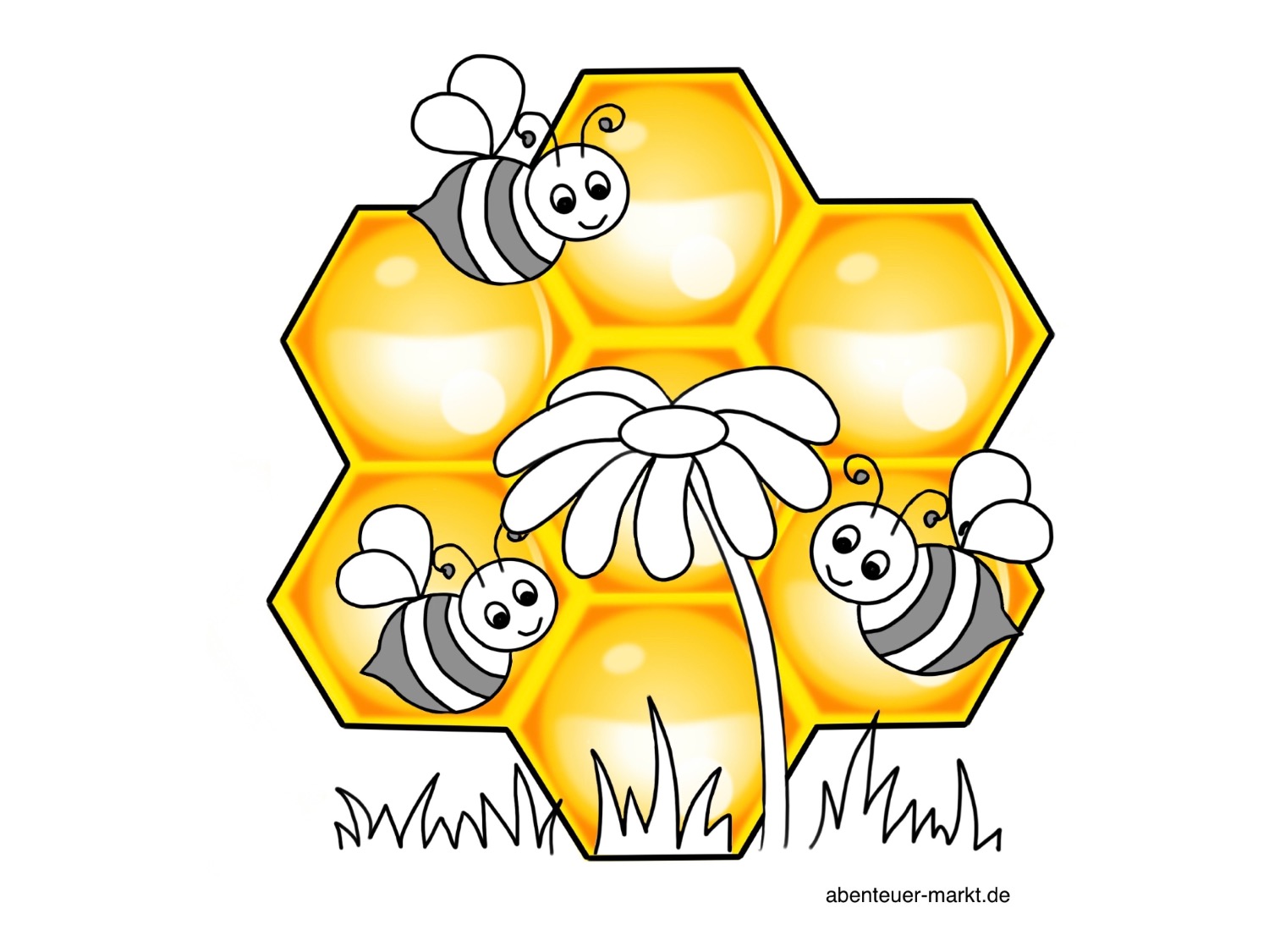 Titelbild zur Bastel- und DIY-Idee für Kinder '(0) Mandalas Biene Waben – Kinderwissen Bienen'