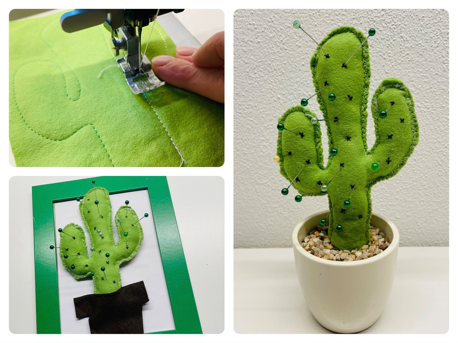 Titelbild zur Bastel- und DIY-Idee für Kinder '(903) Kaktus nähen (verschiedene Varianten)'