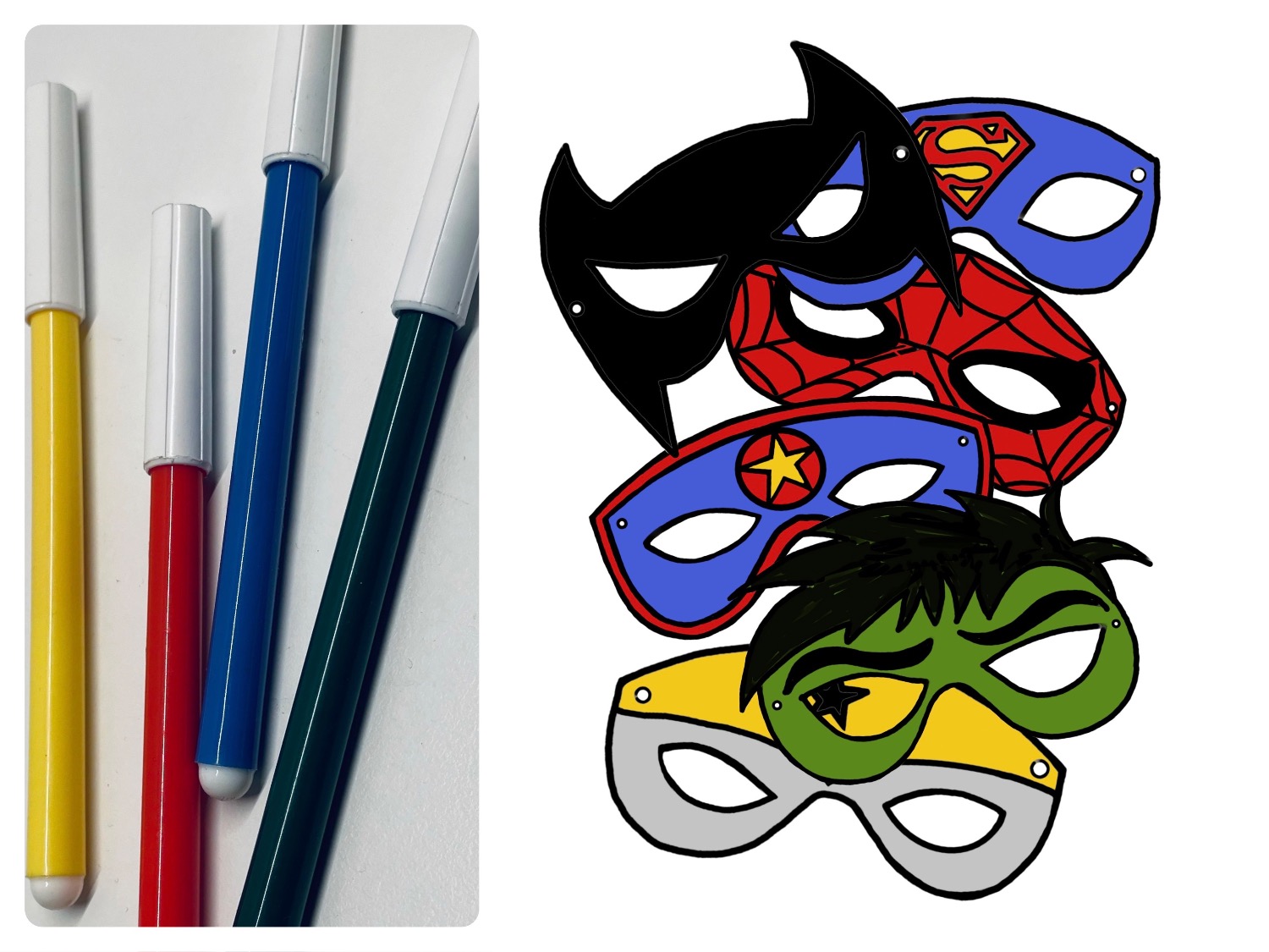 Titelbild zur Bastel- und DIY-Idee für Kinder '(1042) Superhelden Masken basteln'