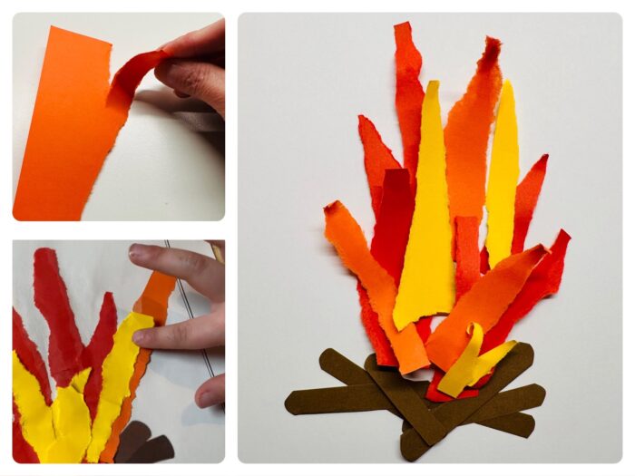 Titelbild zur Bastel- und DIY-Idee für Kinder '(231) Lagerfeuer Reißarbeit'