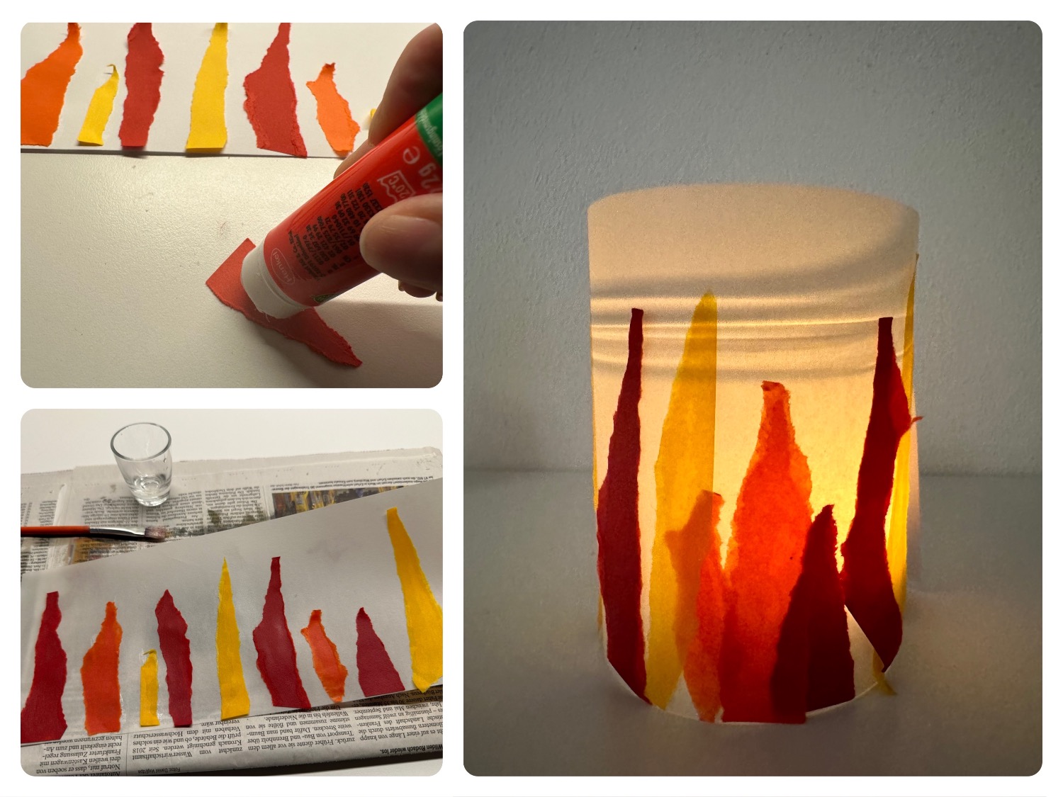 Titelbild zur Bastel- und DIY-Idee für Kinder '(232) Feuer Tischlaterne'