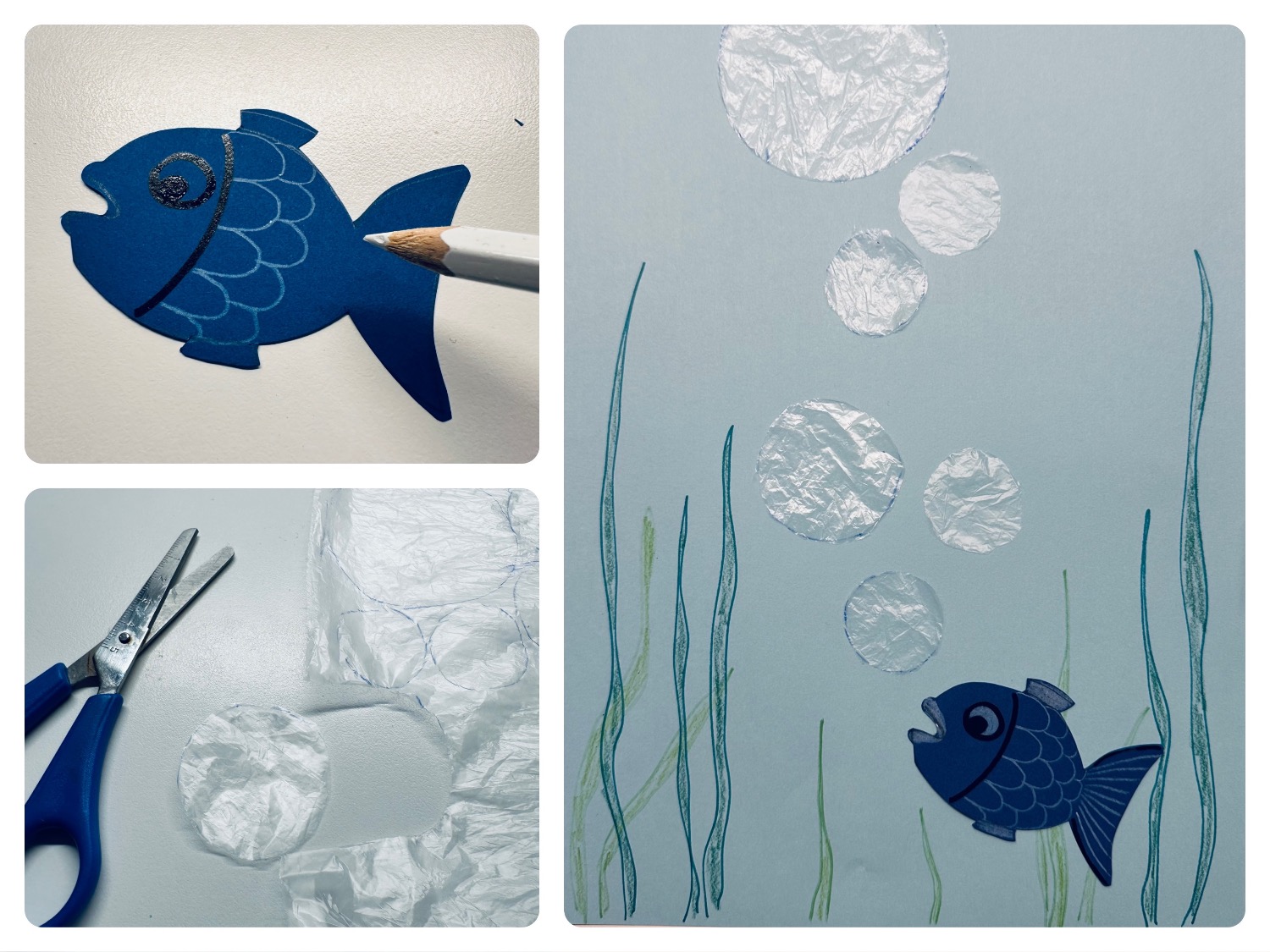 Titelbild zur Bastel- und DIY-Idee für Kinder '(614) Fisch mit Luftblasen'