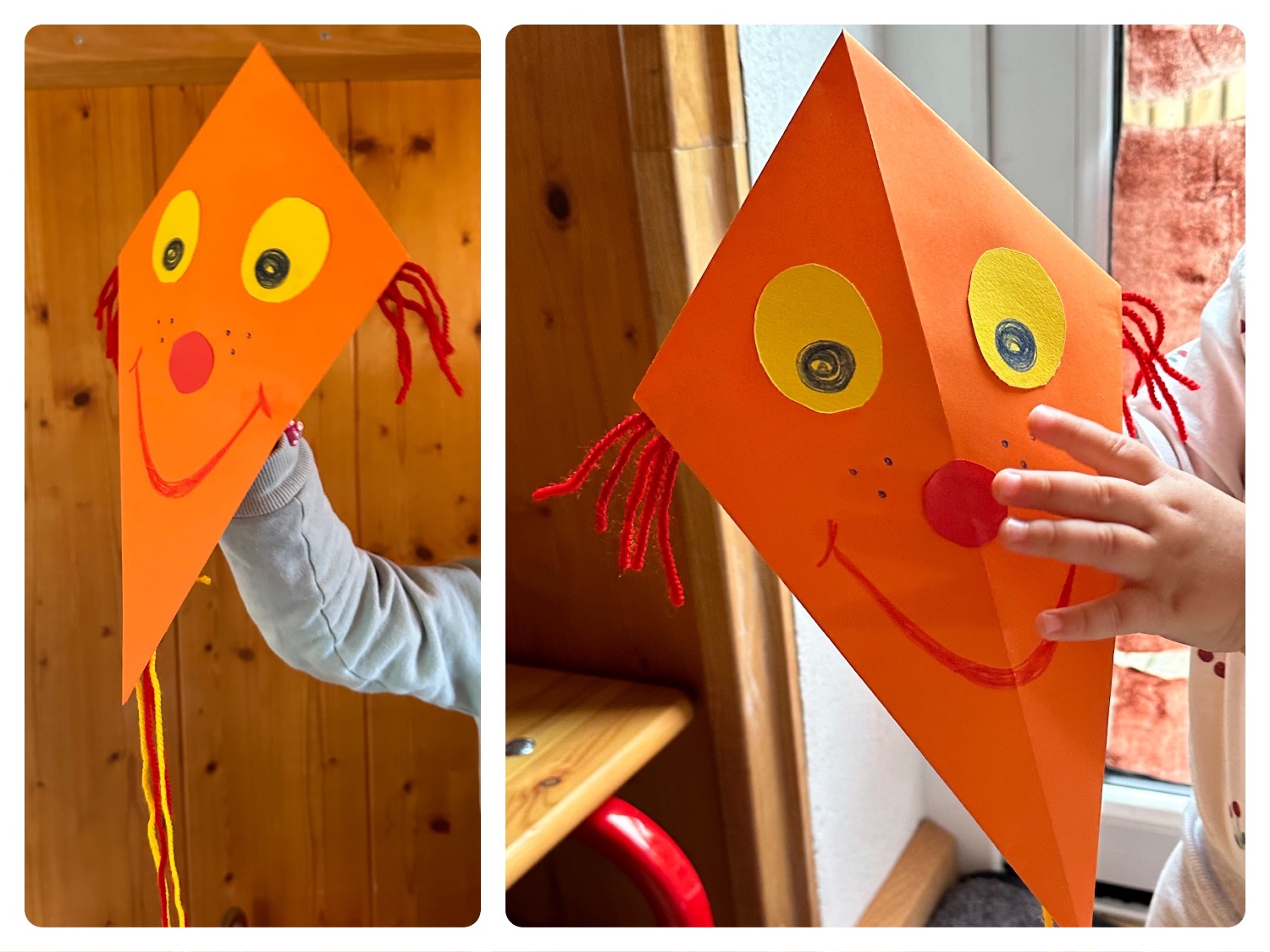 Titelbild zur Bastel- und DIY-Idee für Kinder '(1126) Hand-Drache „zum selber fliegen lassen“'