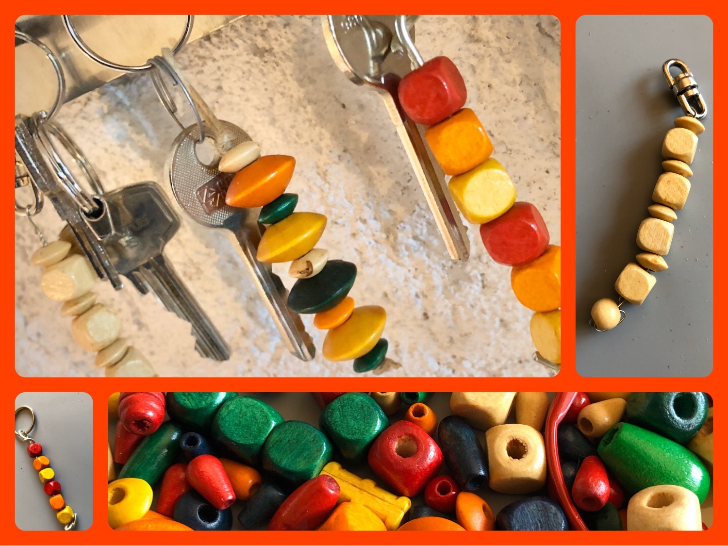 Titelbild zur Bastel- und DIY-Idee für Kinder '(190) Schlüsselanhänger mit Perlen'